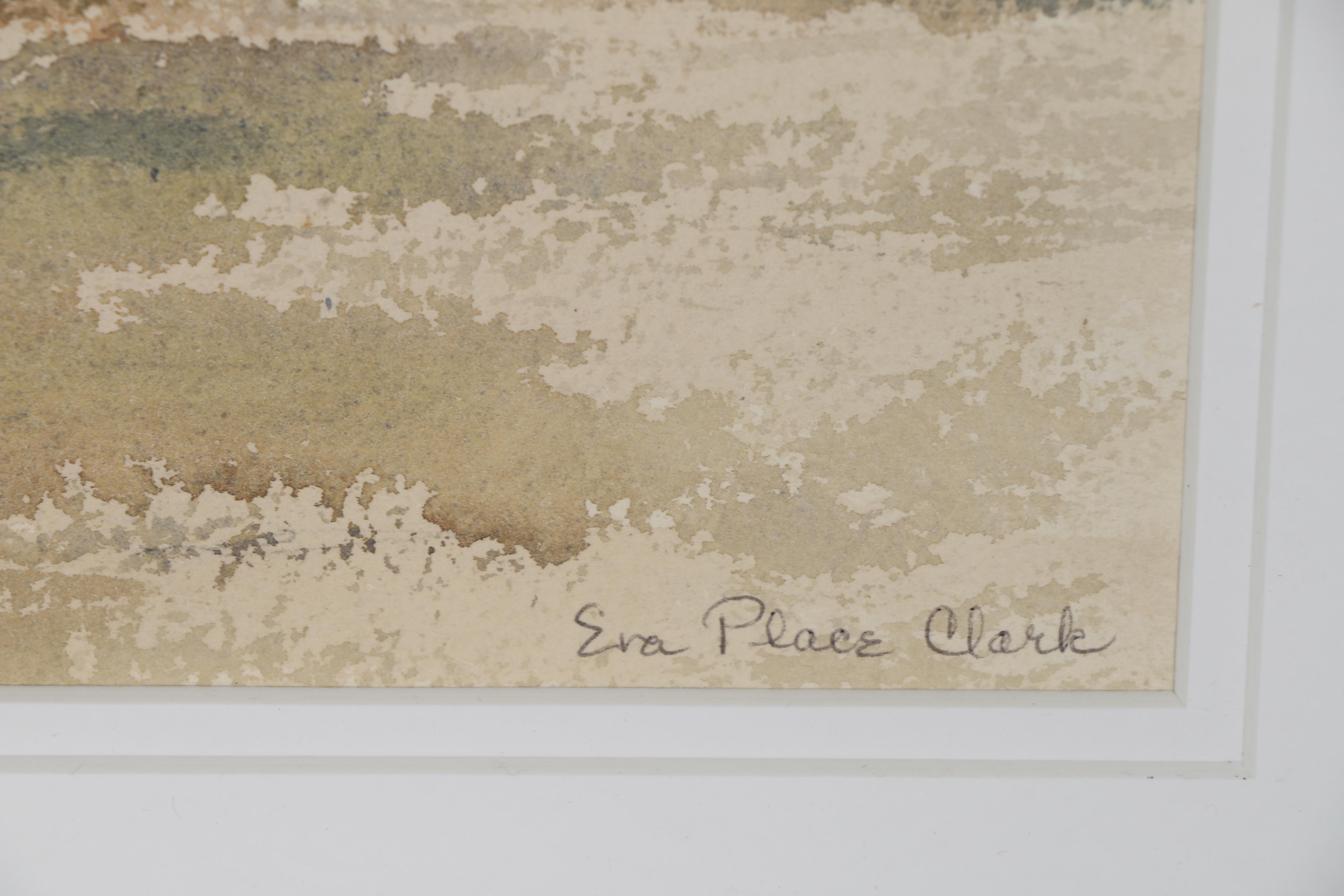 Eva Place Clark Watercolor Painting "Brooklyn Bridge"