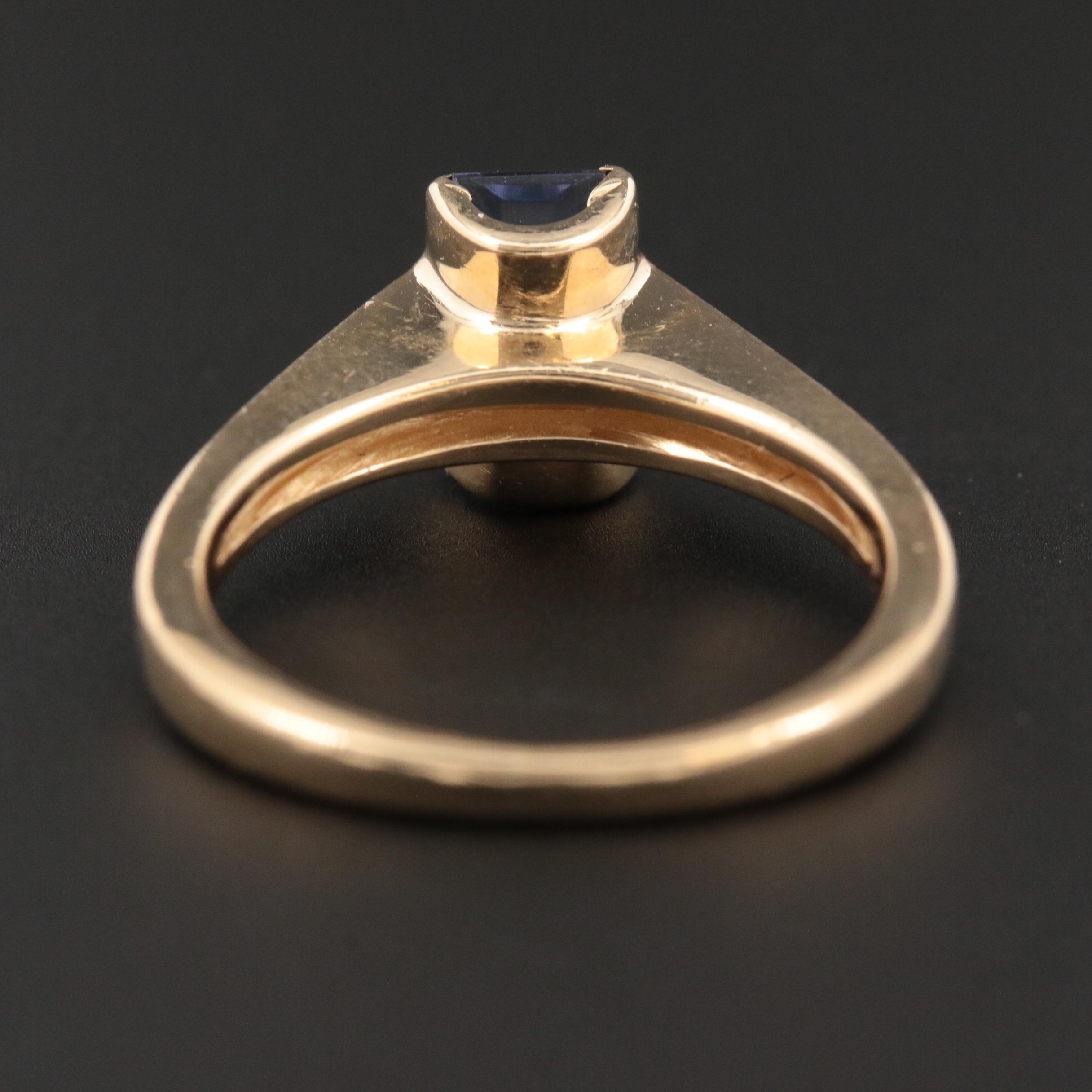 14K Yellow Gold Iolite Solitaire Ring