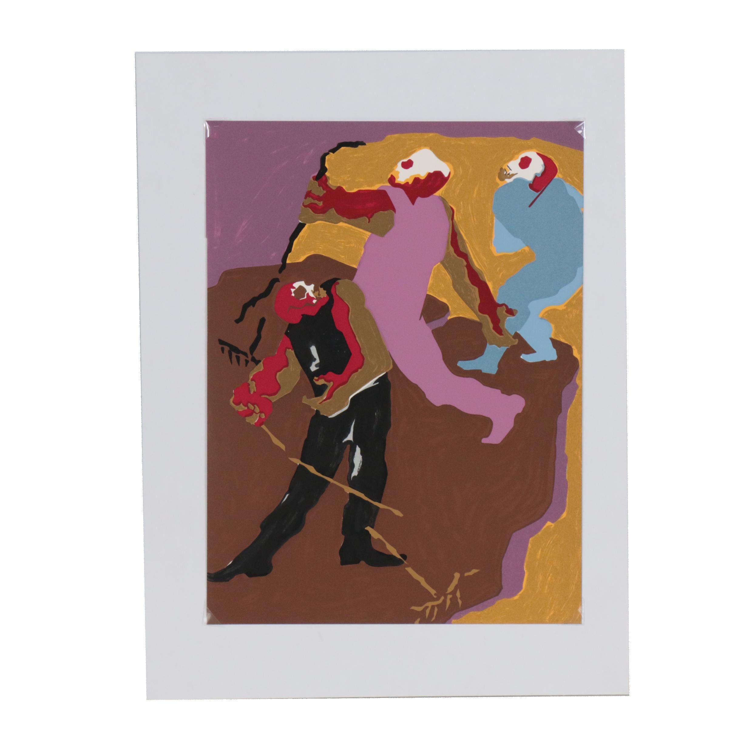 Jacob Lawrence Serigraph Bookplate from John Hersey's "Hiroshima", 1983