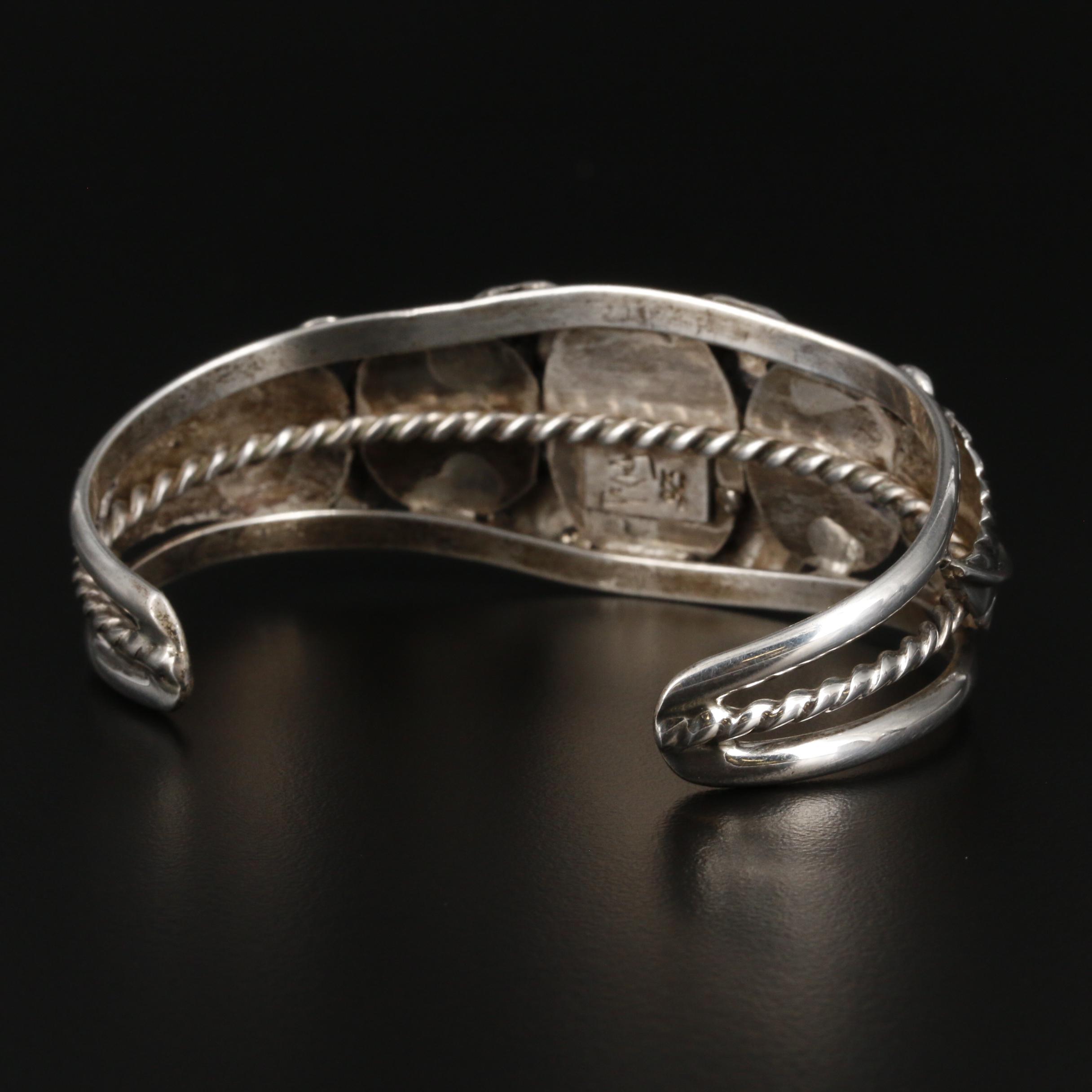 De Chelly Galleries Navajo Diné Sterling Silver Turquoise Cuff Bracelet