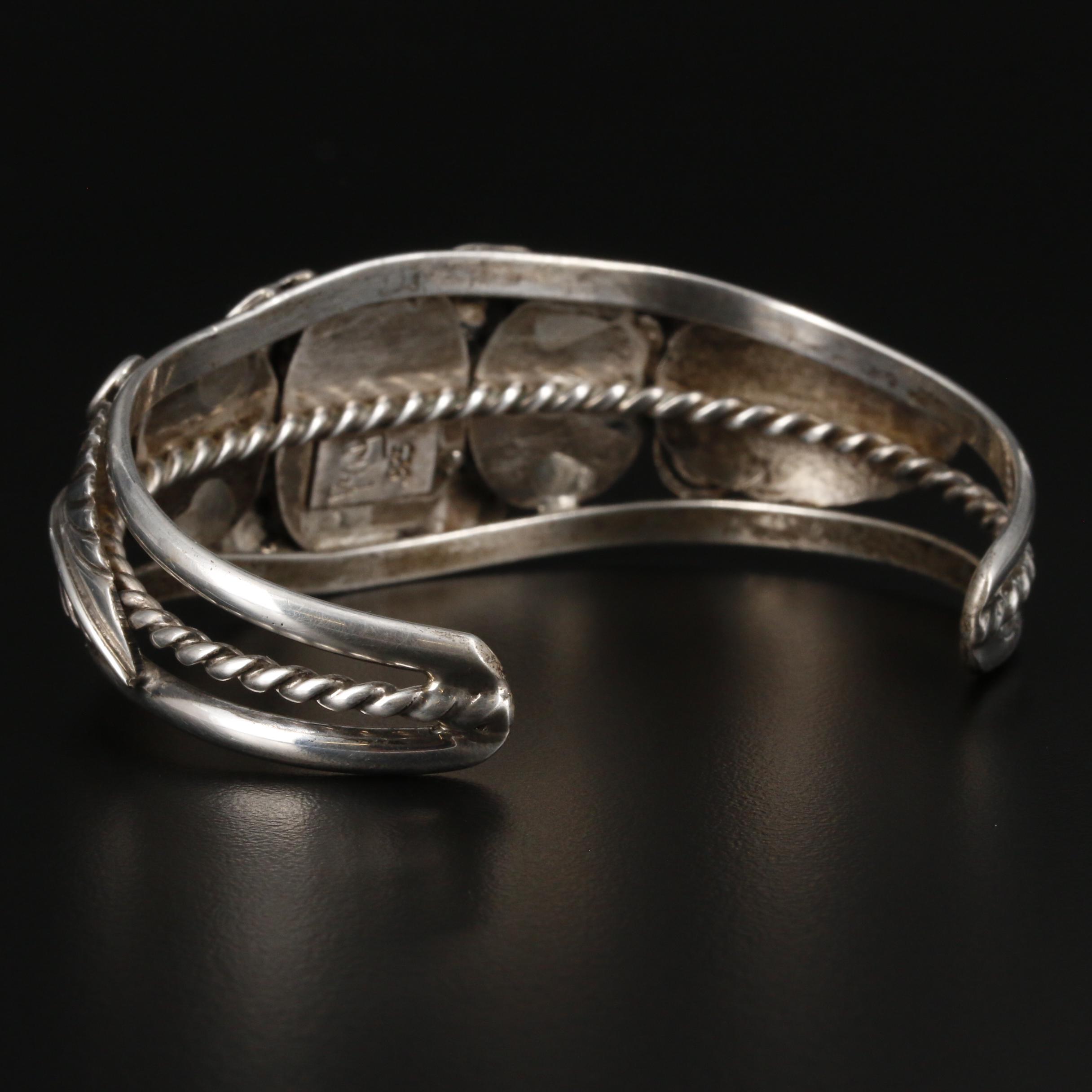 De Chelly Galleries Navajo Diné Sterling Silver Turquoise Cuff Bracelet