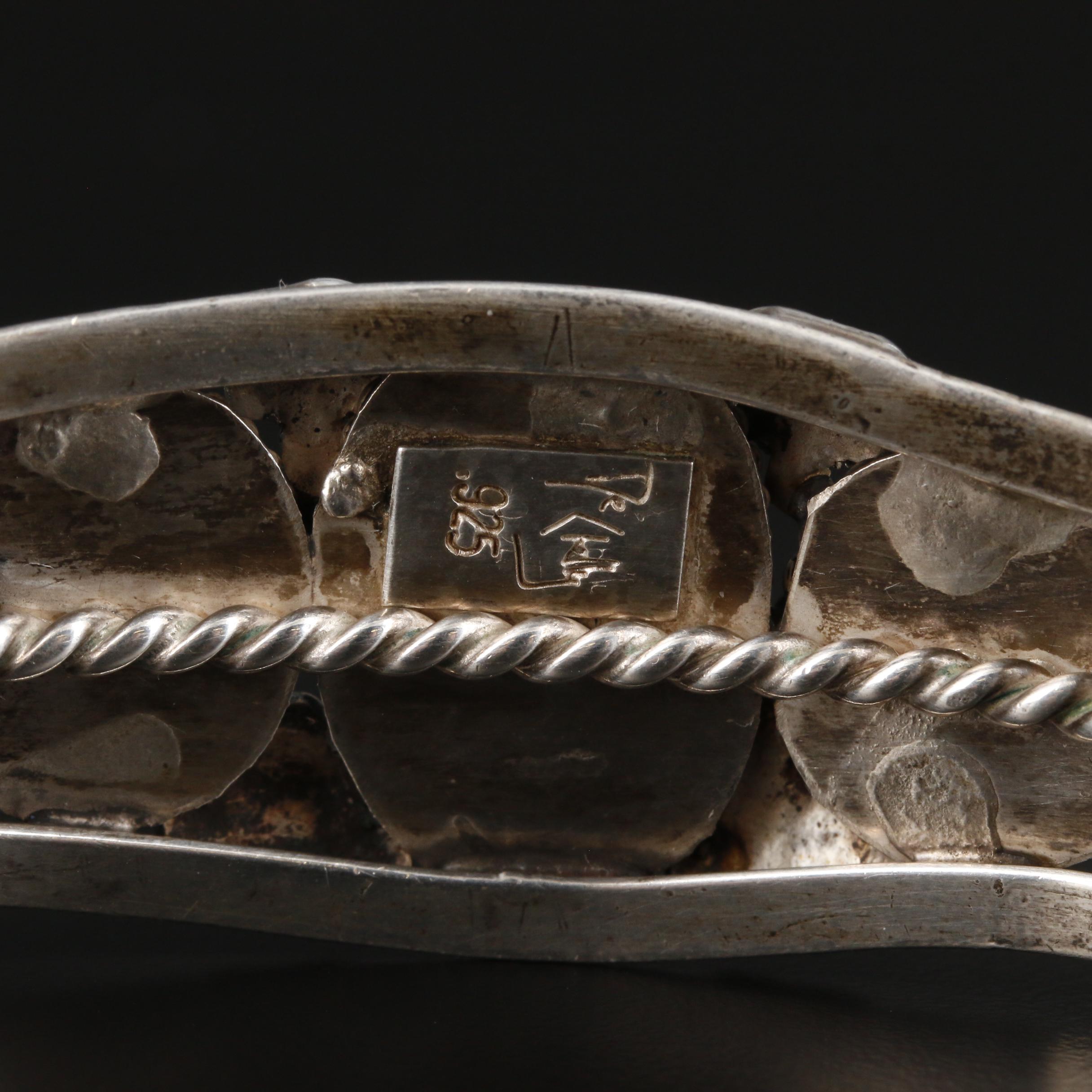 De Chelly Galleries Navajo Diné Sterling Silver Turquoise Cuff Bracelet