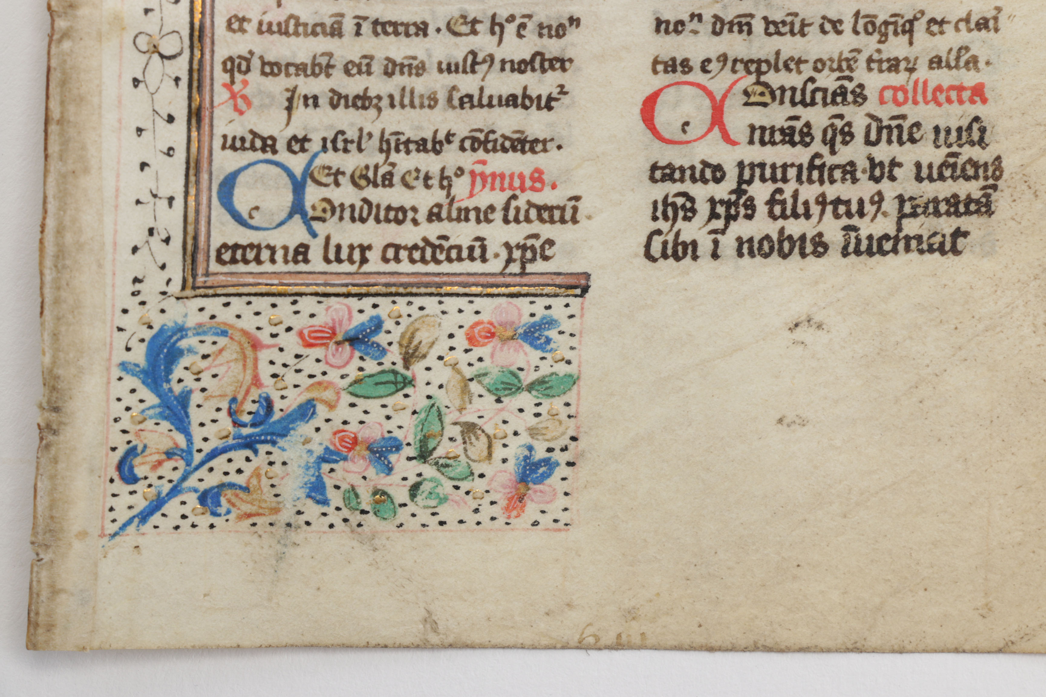 Mid 13th - Mid 14th Century Illuminated Leaves in Latin