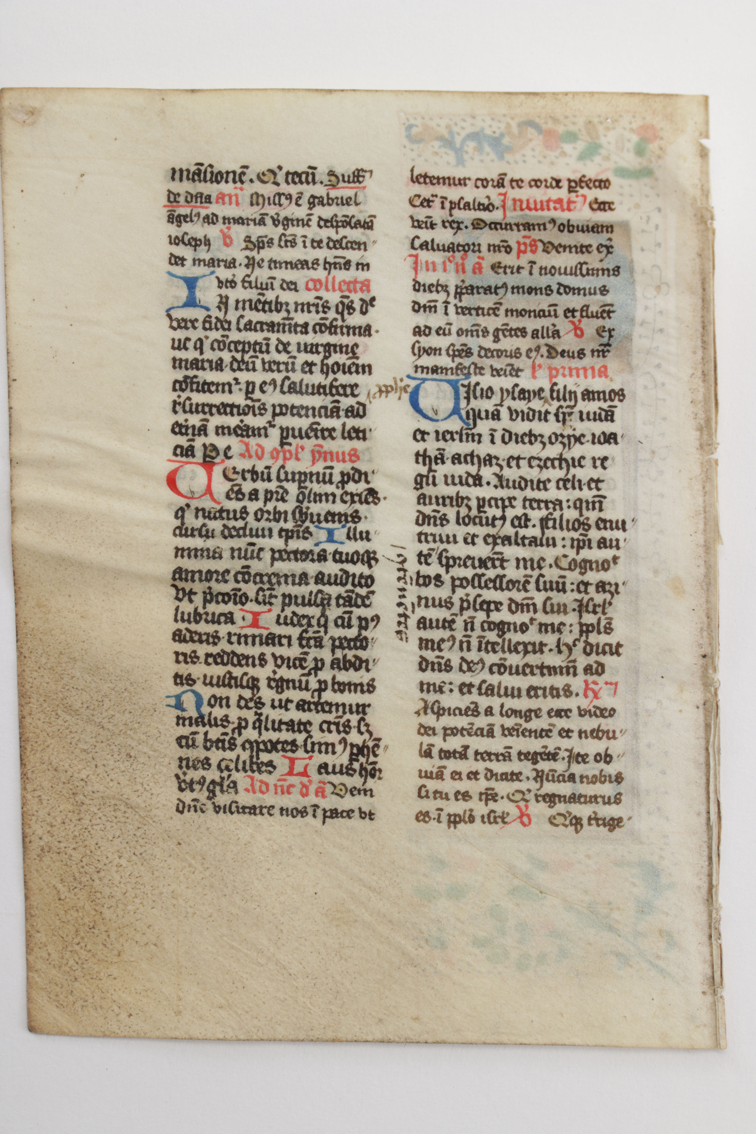 Mid 13th - Mid 14th Century Illuminated Leaves in Latin