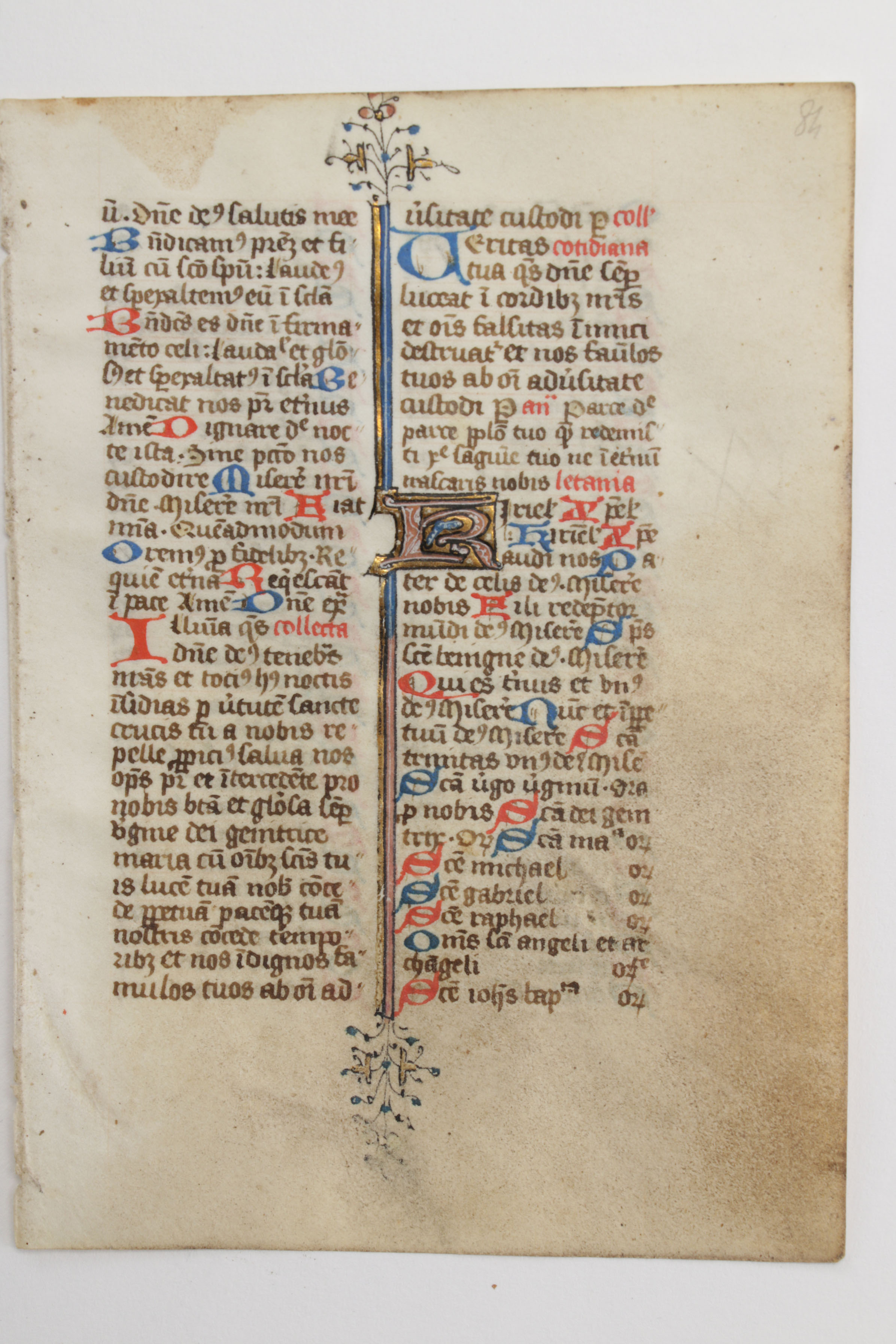 Mid 13th - Mid 14th Century Illuminated Leaves in Latin