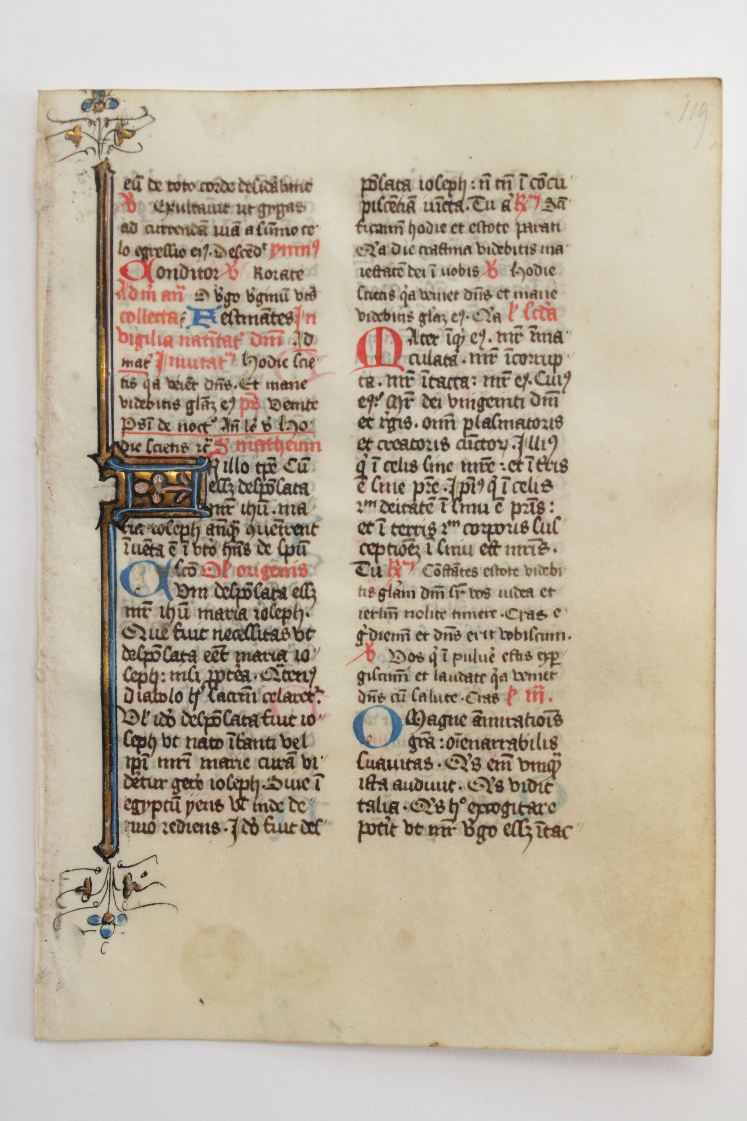 Mid 13th - Mid 14th Century Illuminated Leaves in Latin