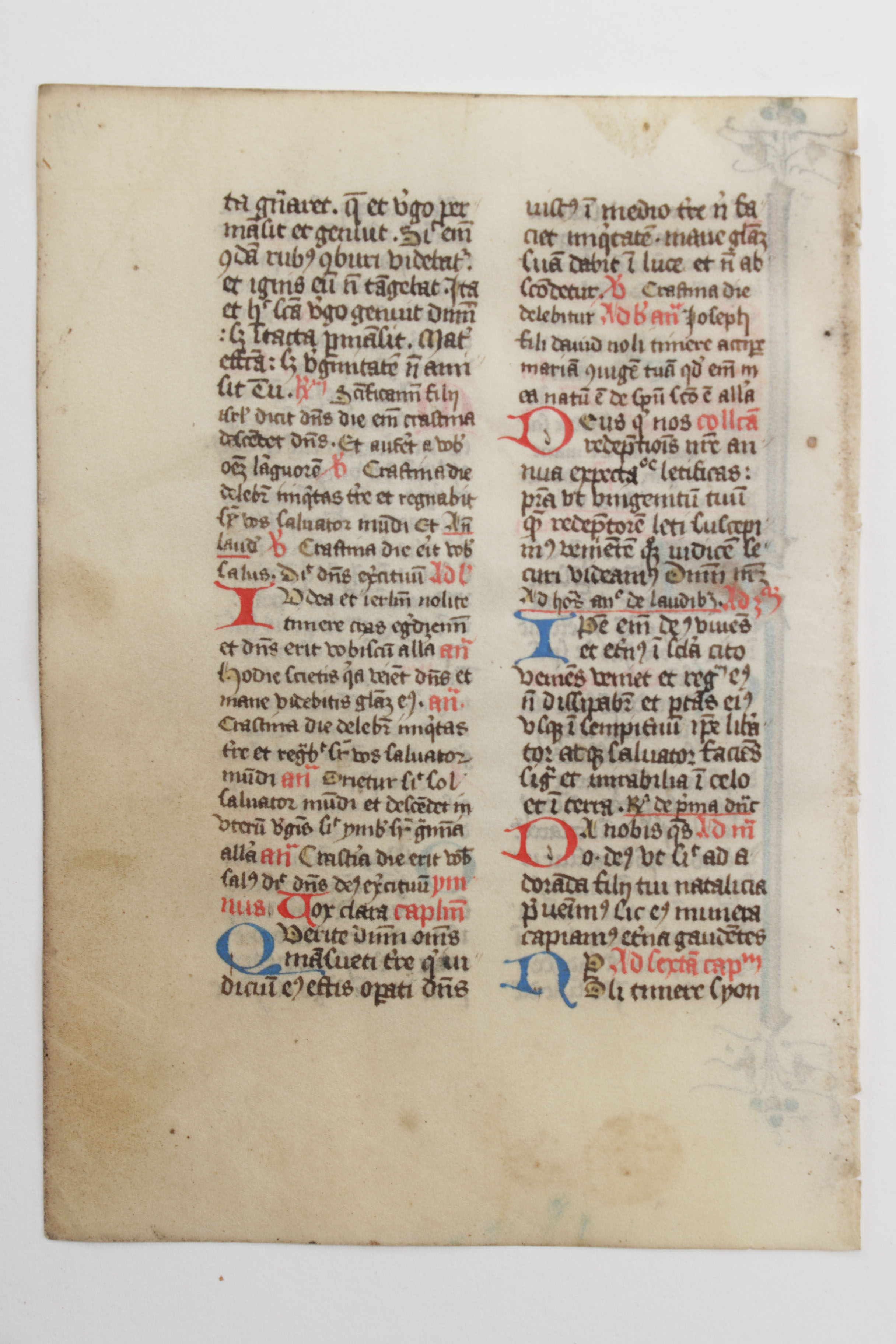 Mid 13th - Mid 14th Century Illuminated Leaves in Latin
