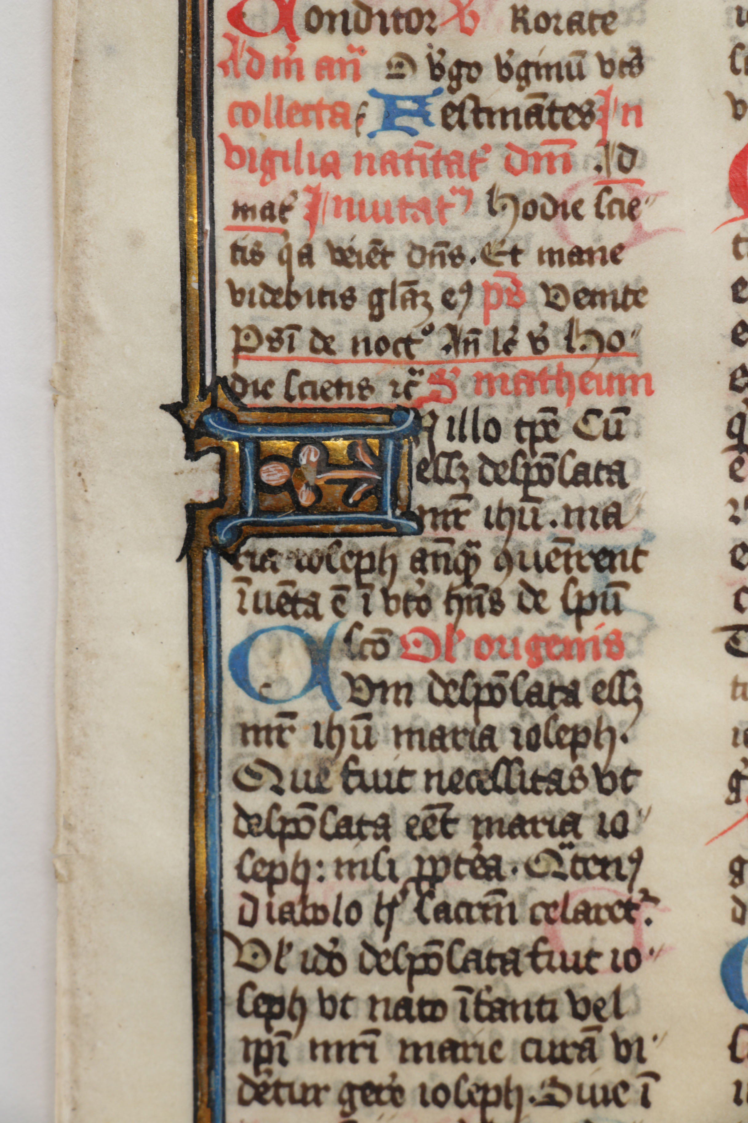 Mid 13th - Mid 14th Century Illuminated Leaves in Latin