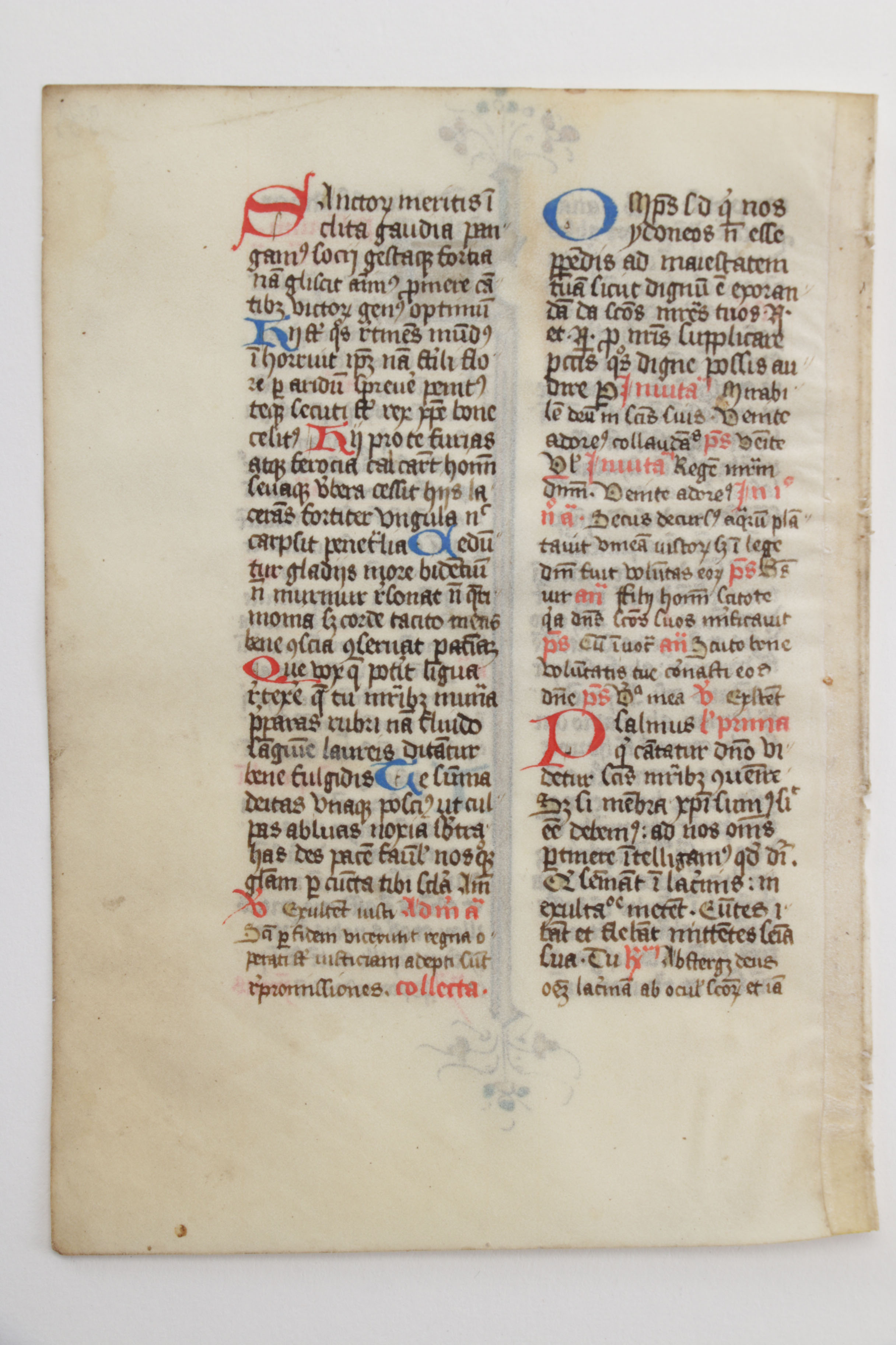 Mid 13th - Mid 14th Century Illuminated Leaves in Latin