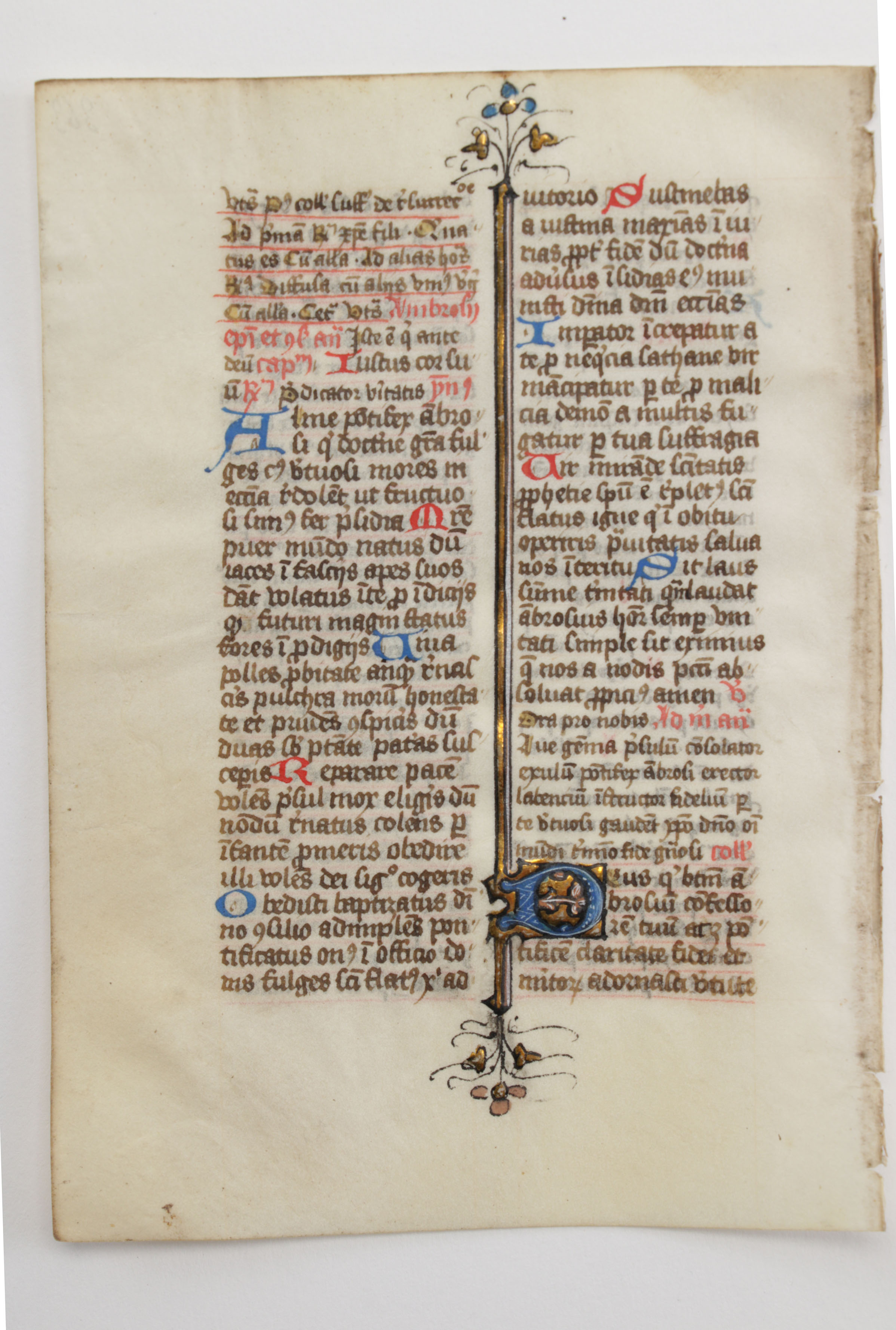 Mid 13th - Mid 14th Century Illuminated Leaves in Latin