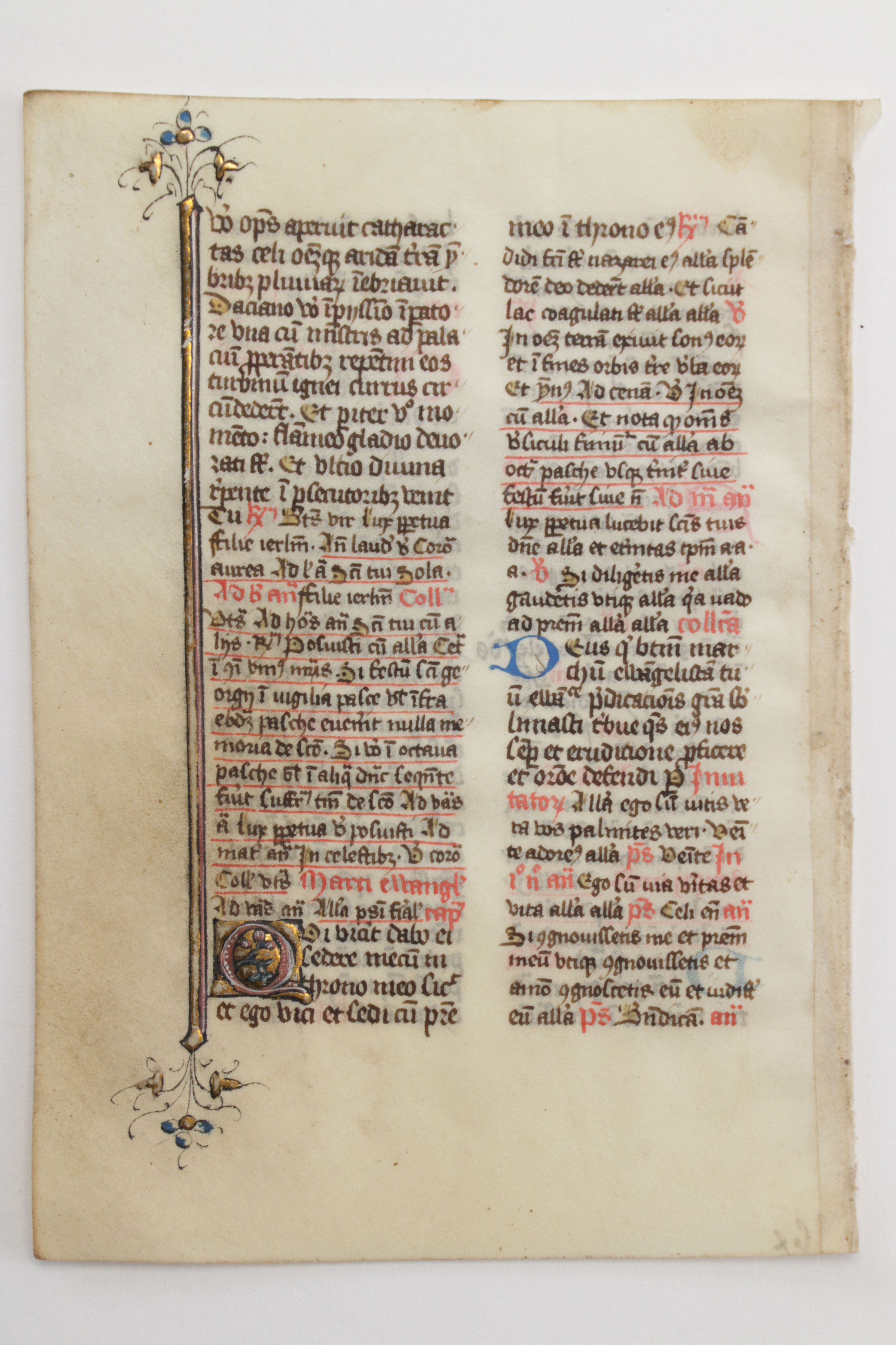 Mid 13th - Mid 14th Century Illuminated Leaves in Latin