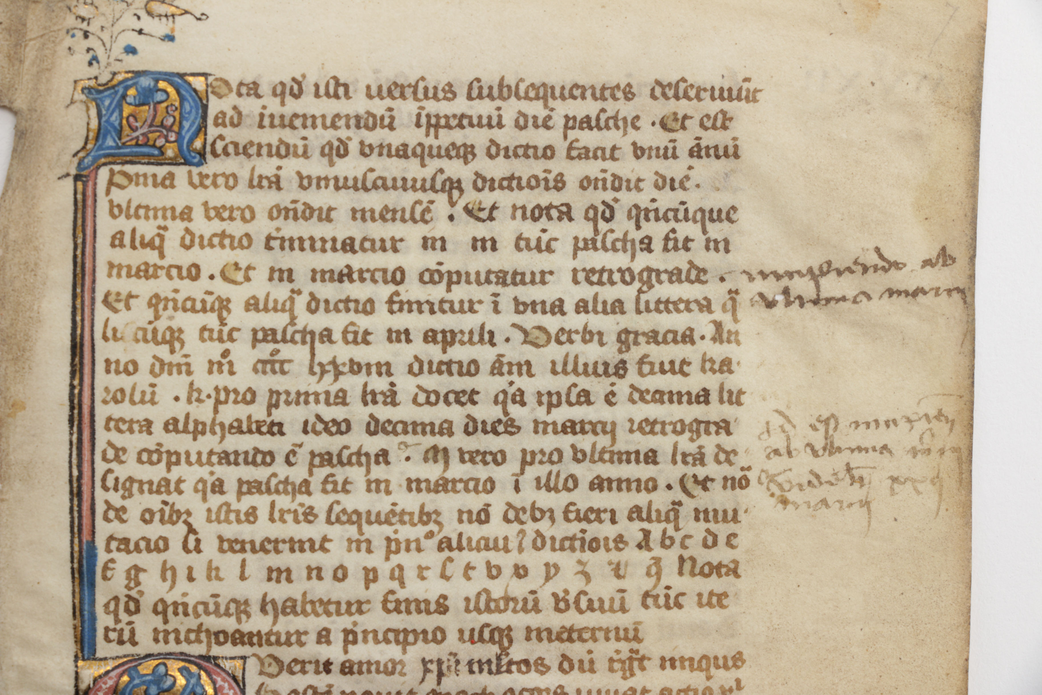 Mid 13th - Mid 14th Century Illuminated Leaves in Latin
