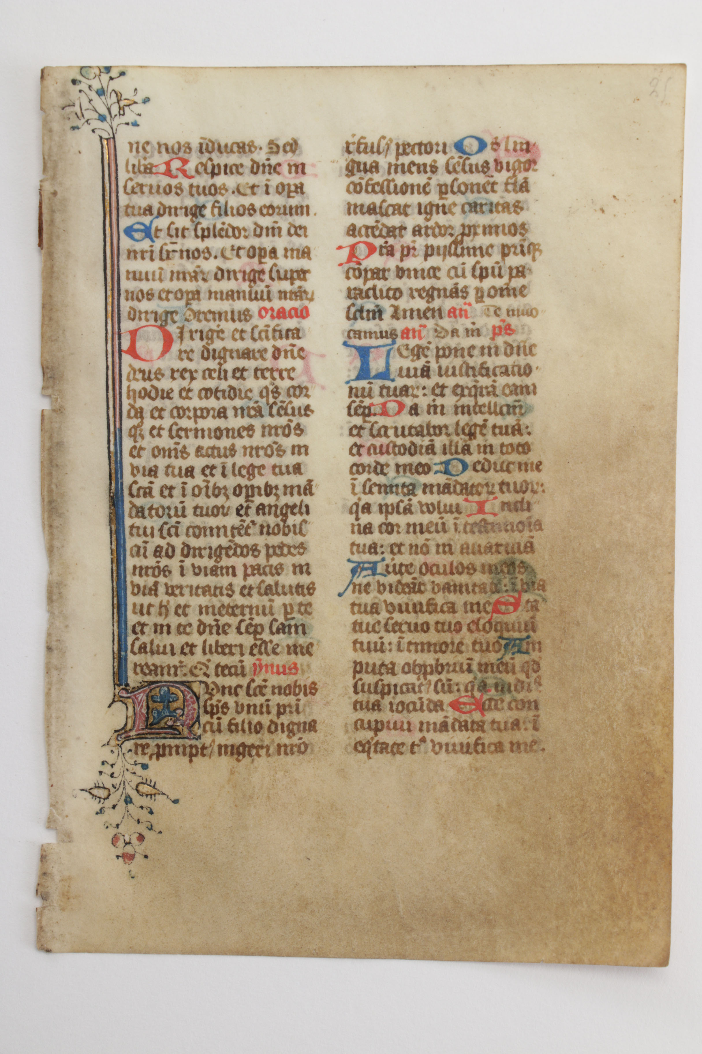 Mid 13th - Mid 14th Century Illuminated Leaves in Latin