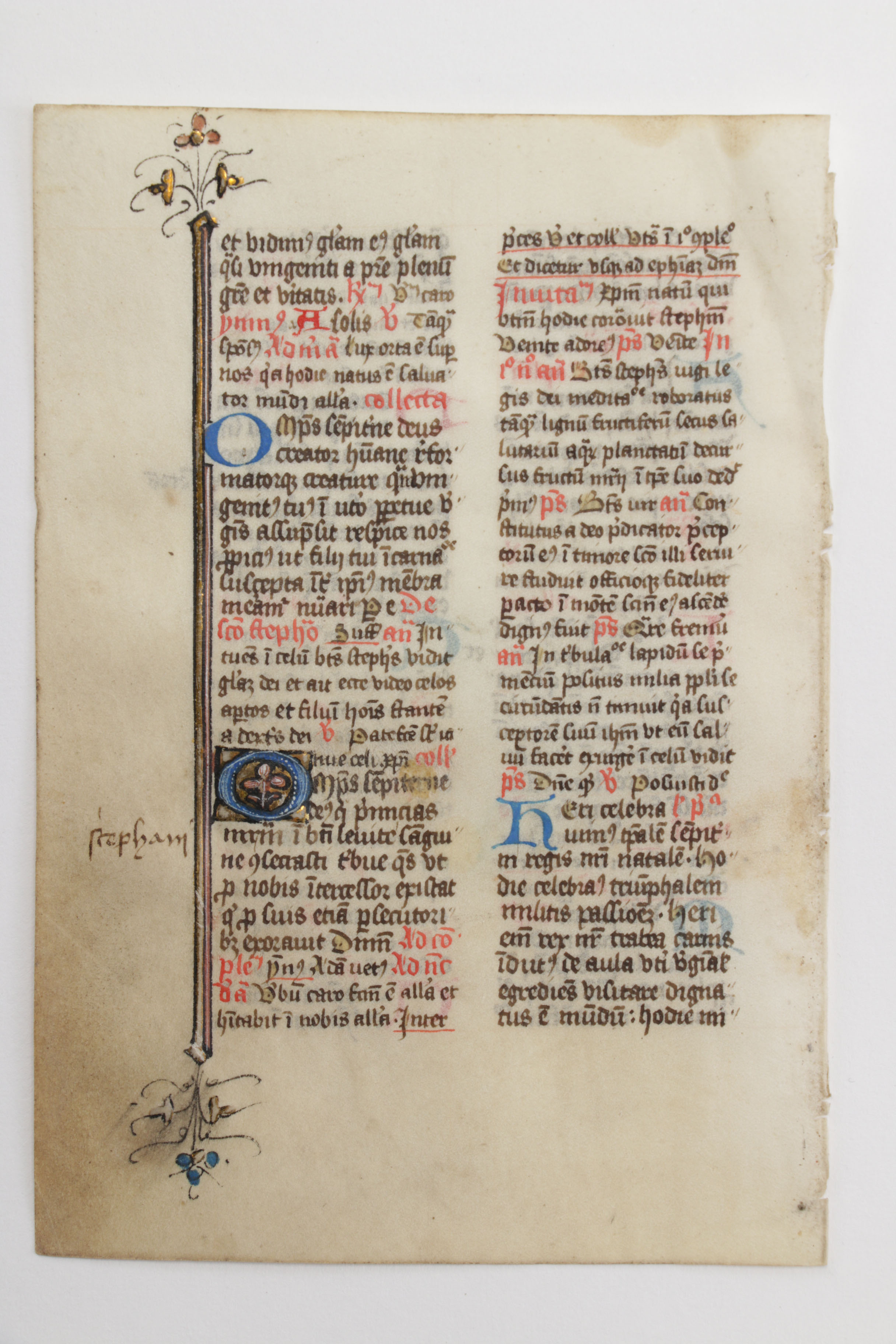 Mid 13th - Mid 14th Century Illuminated Leaves in Latin