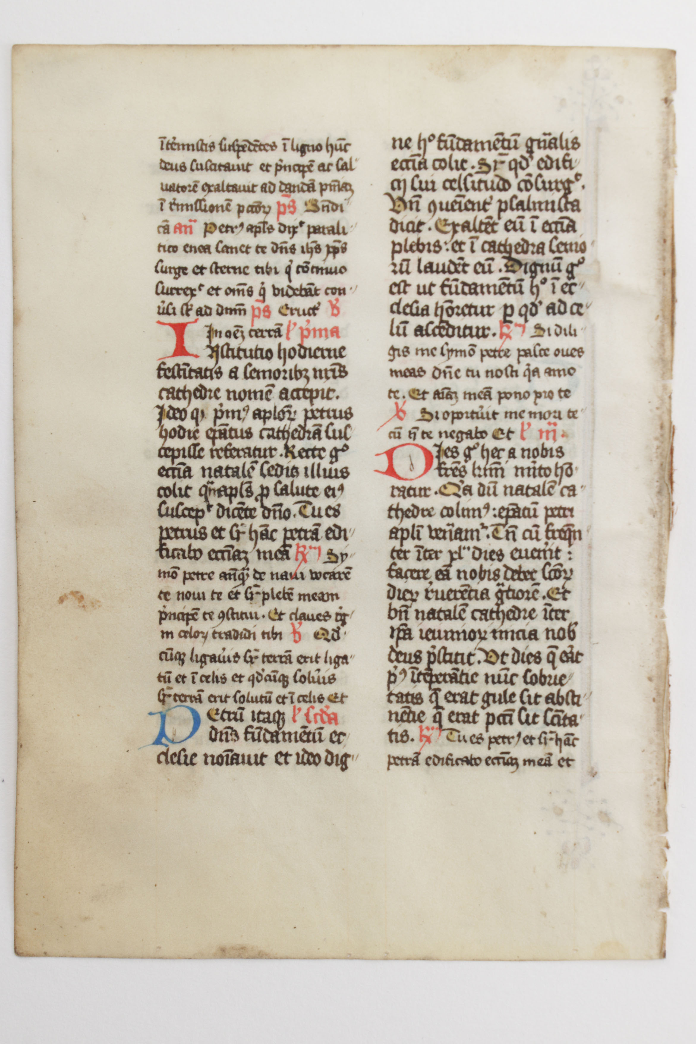 Mid 13th - Mid 14th Century Illuminated Leaves in Latin