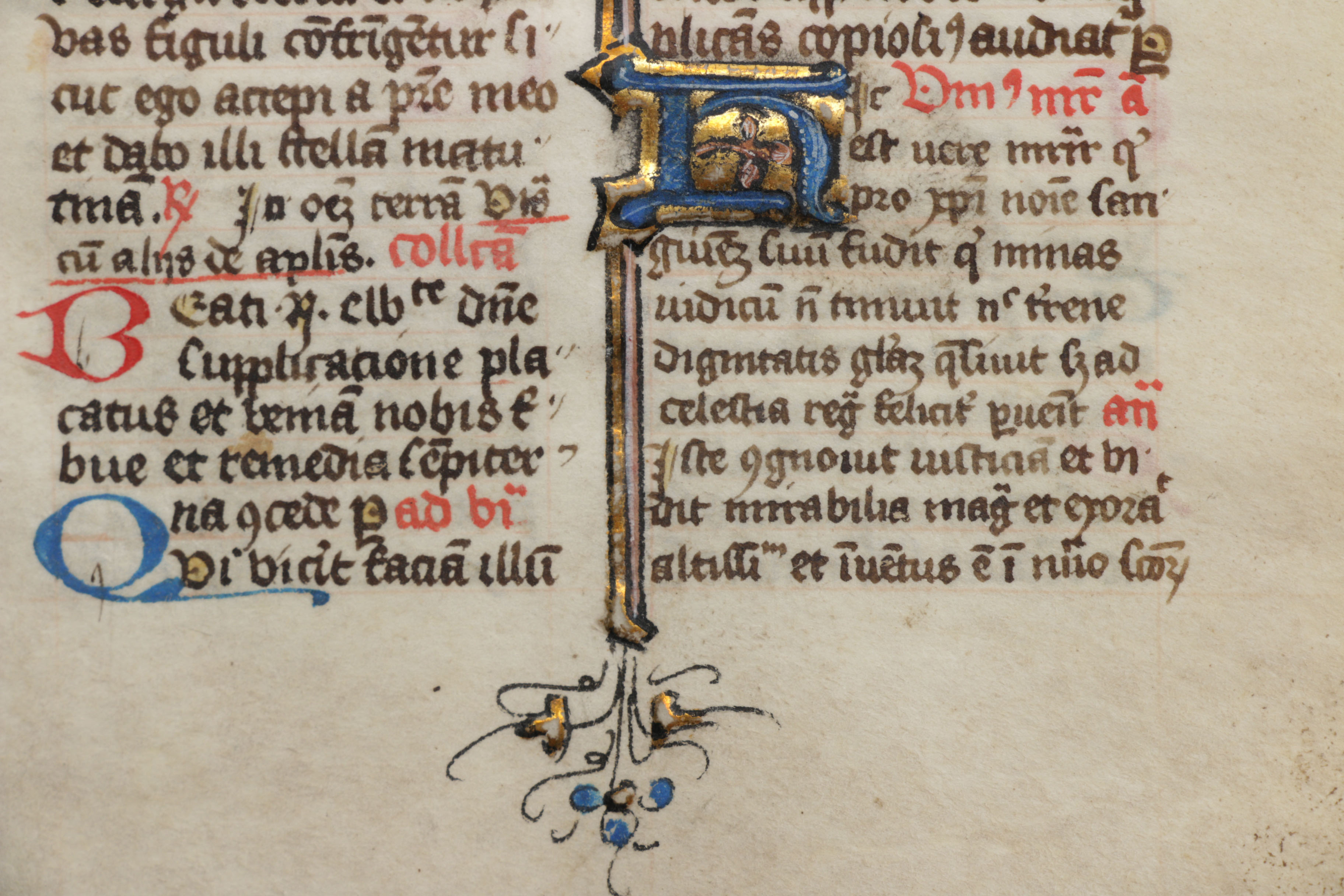 Mid 13th - Mid 14th Century Illuminated Leaves in Latin