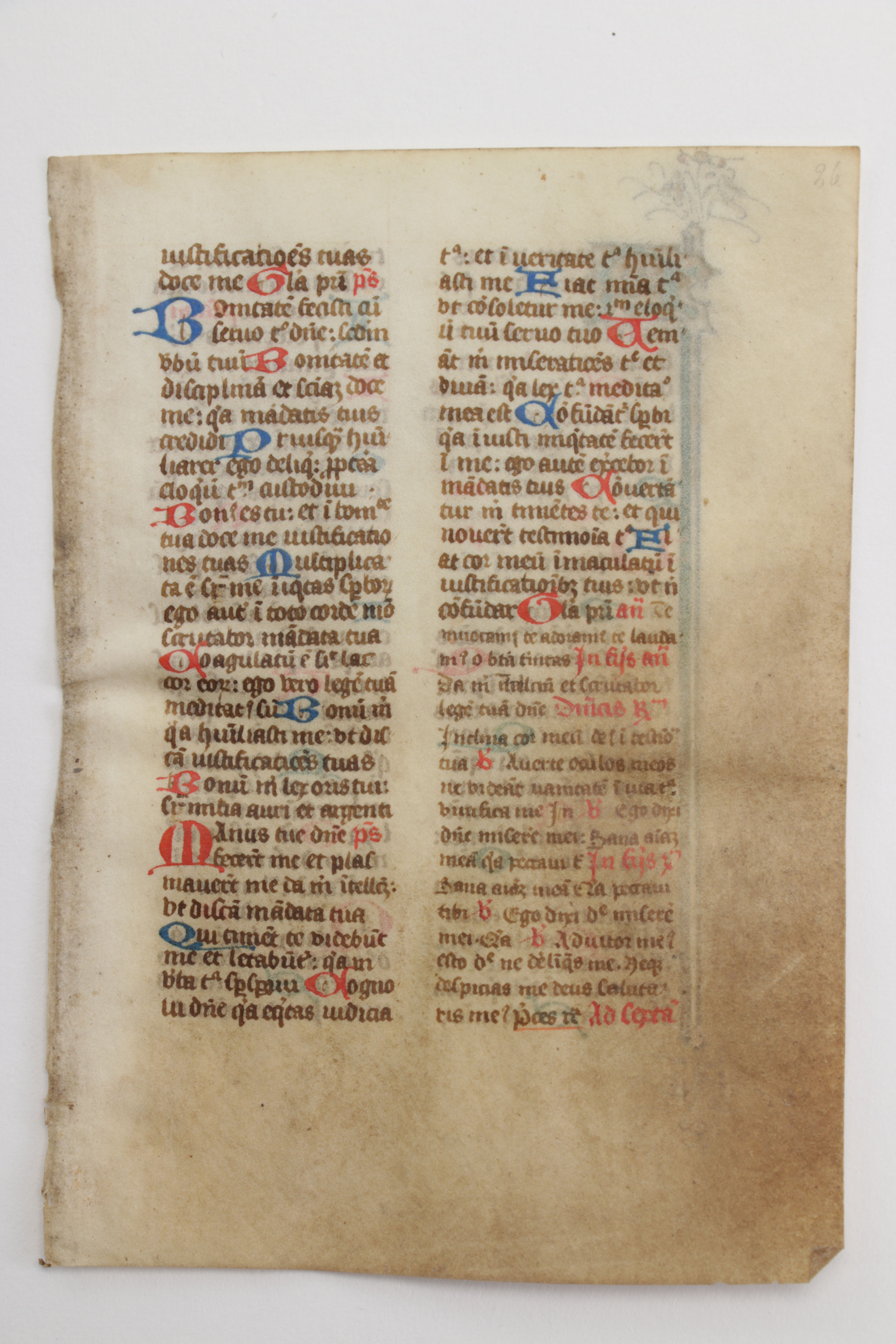 Mid 13th - Mid 14th Century Illuminated Leaves in Latin