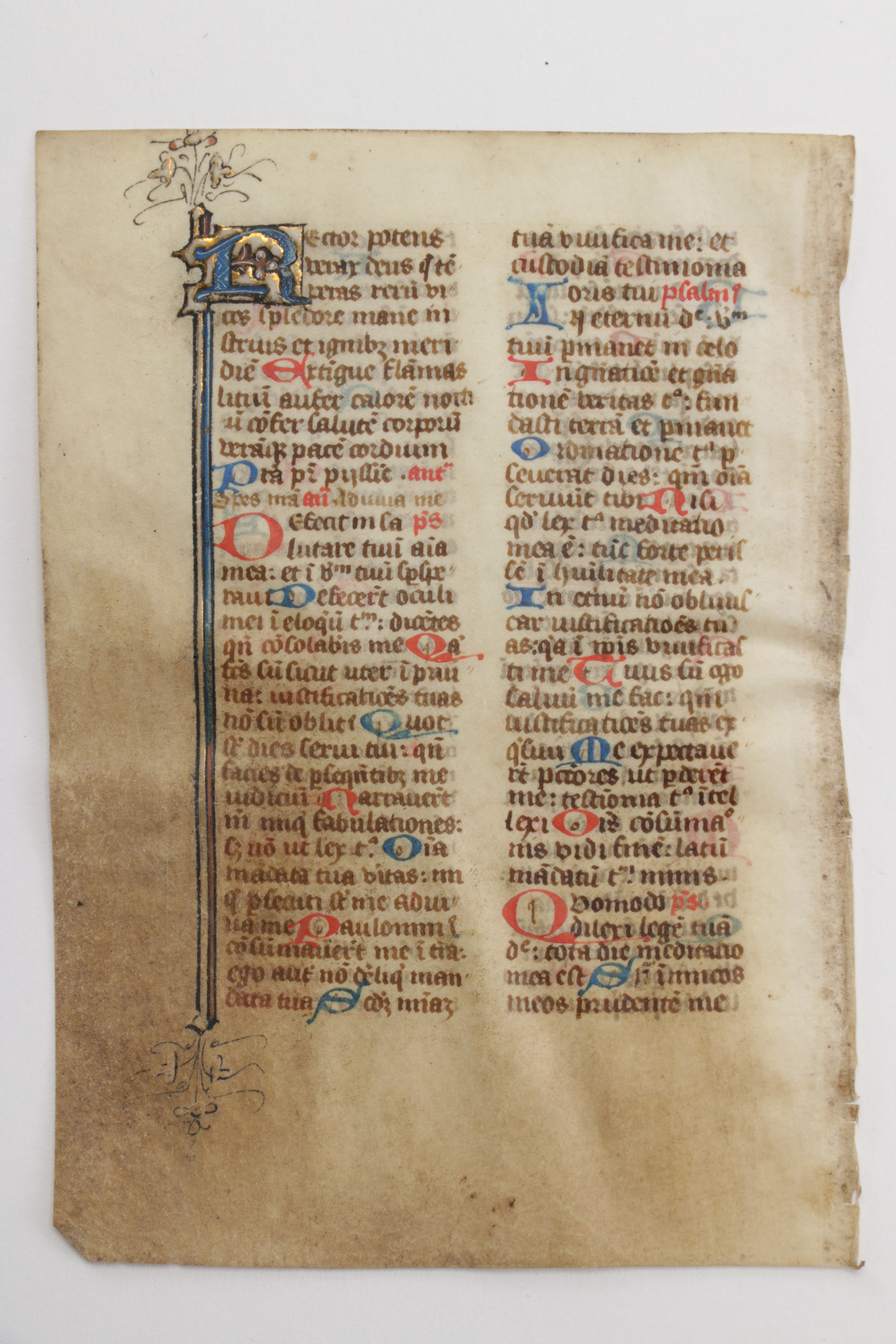 Mid 13th - Mid 14th Century Illuminated Leaves in Latin