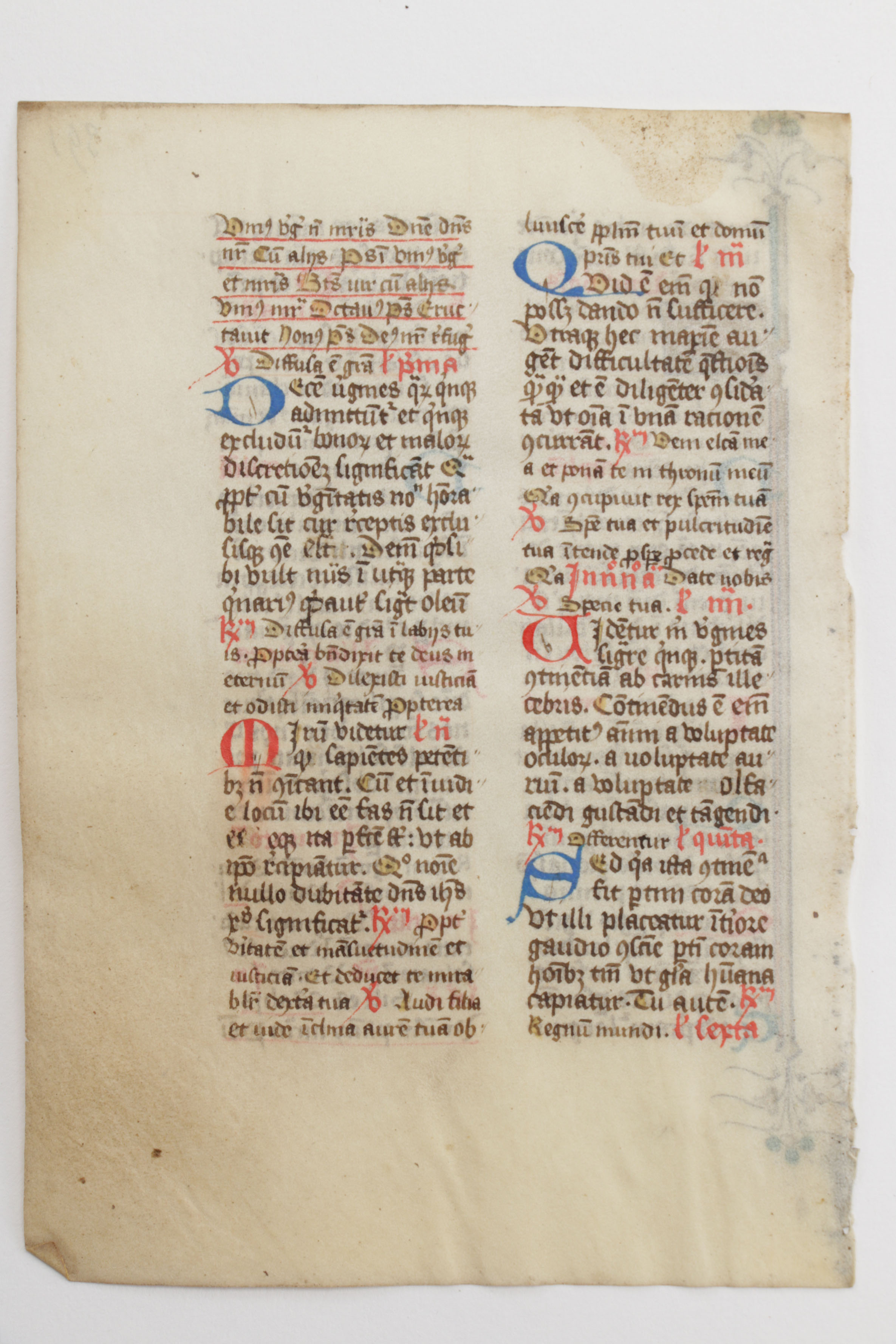 Mid 13th - Mid 14th Century Illuminated Leaves in Latin