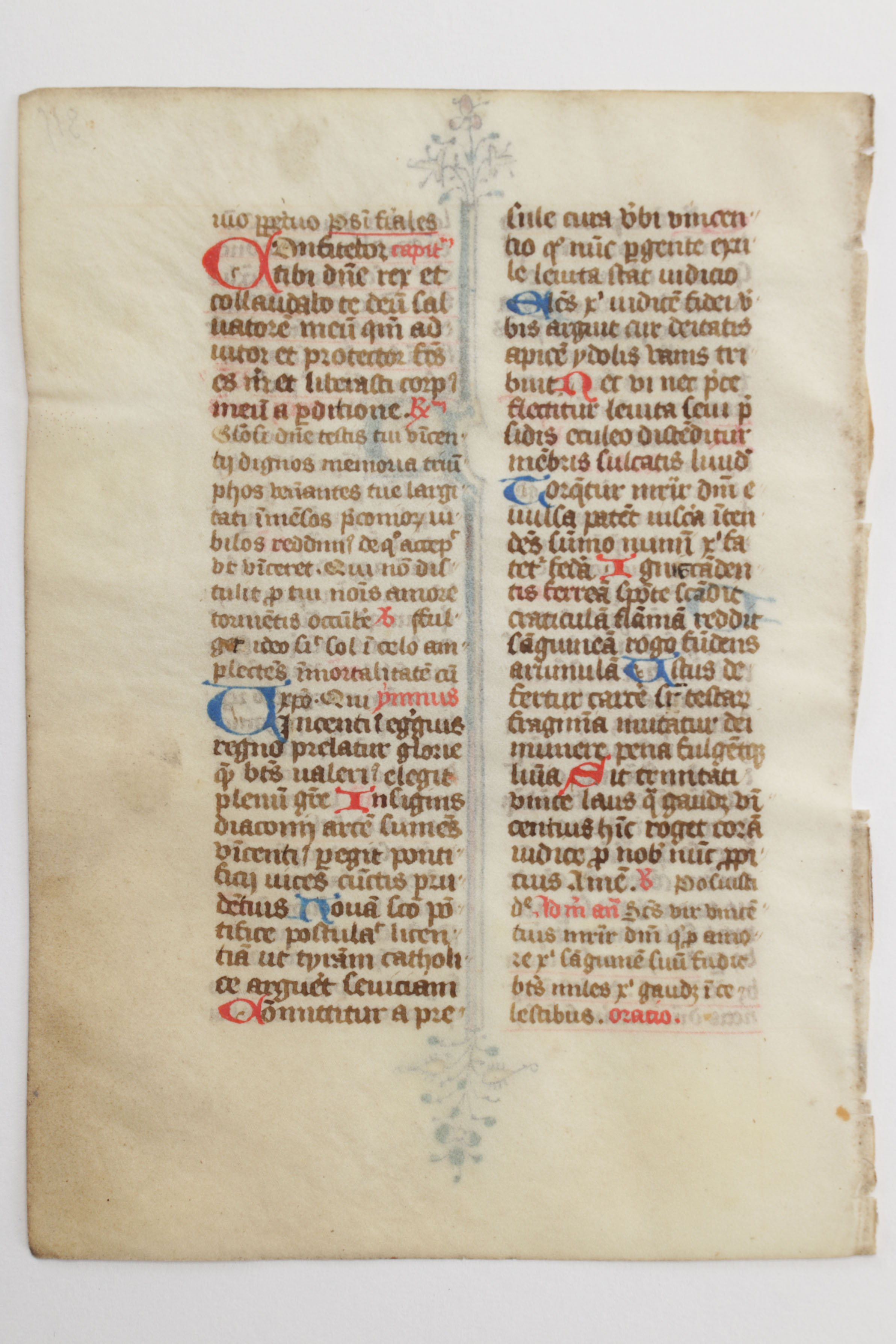 Mid 13th - Mid 14th Century Illuminated Leaves in Latin