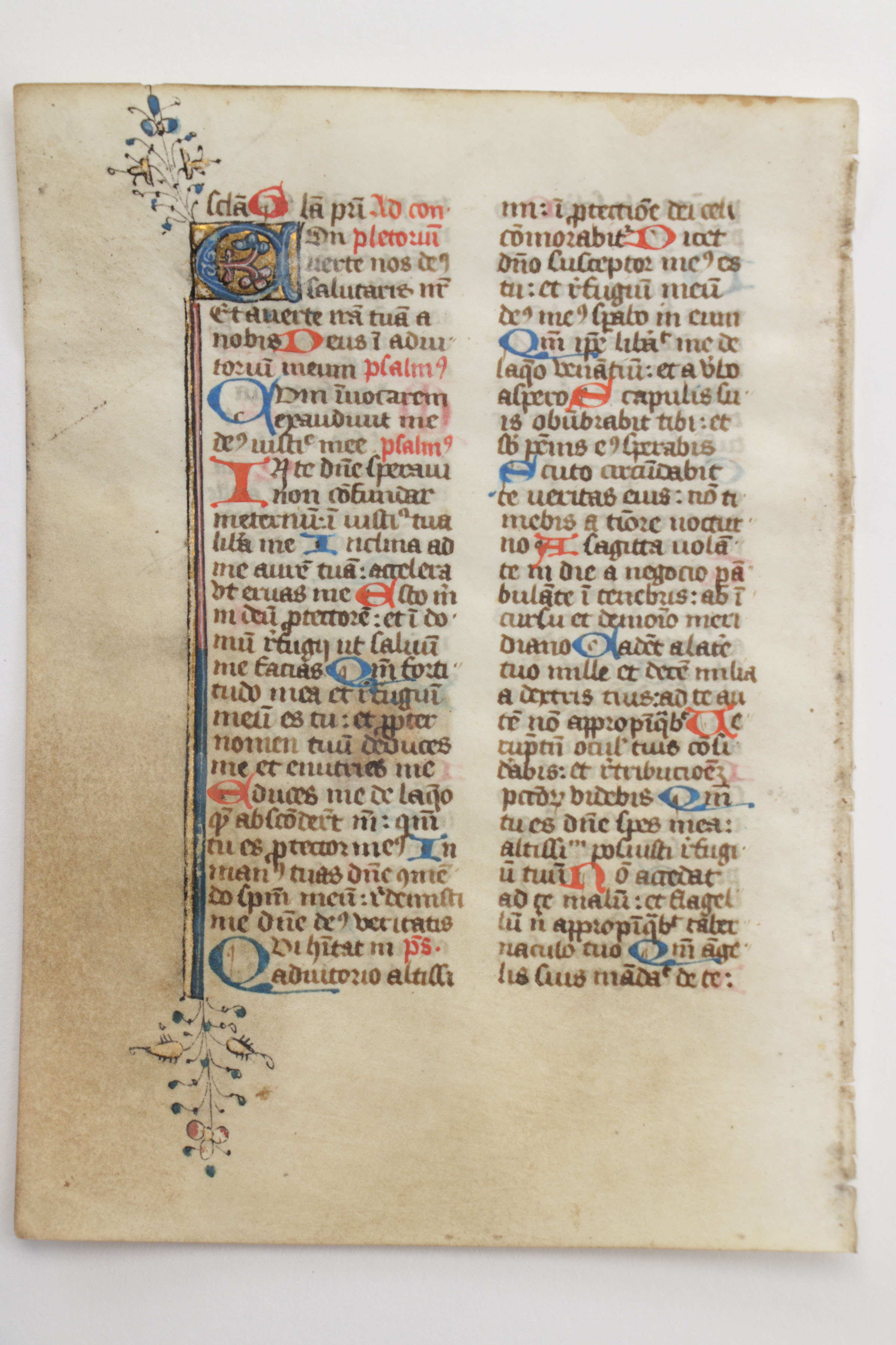 Mid 13th - Mid 14th Century Illuminated Leaves in Latin