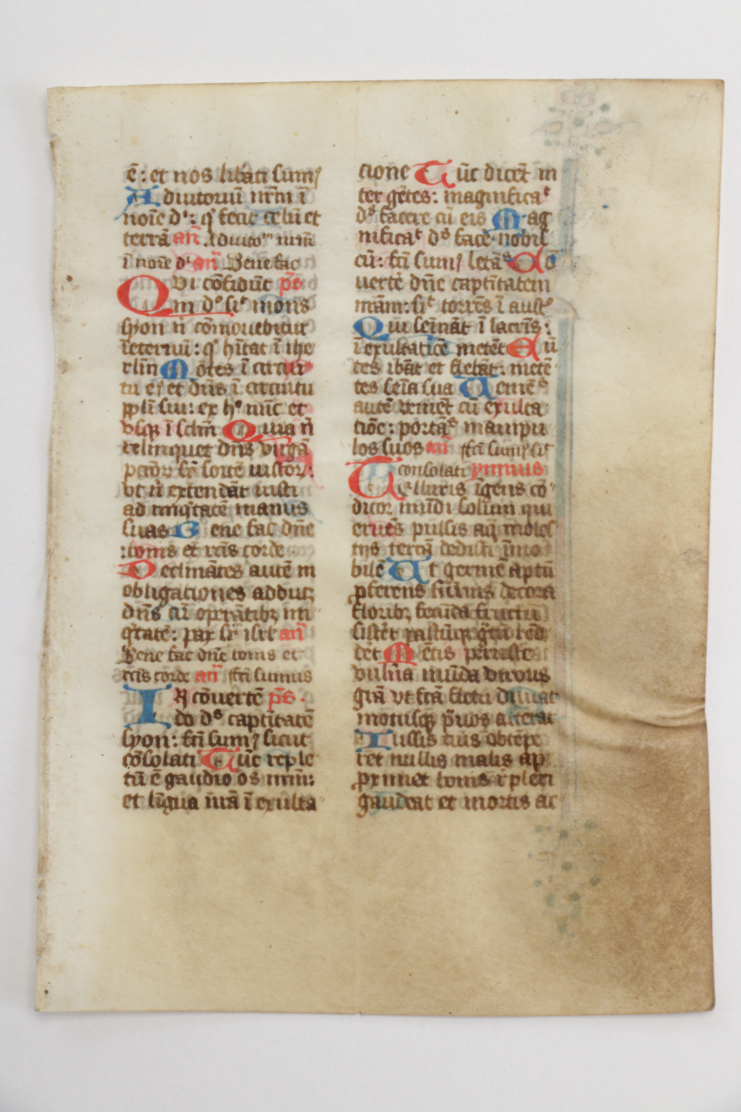 Mid 13th - Mid 14th Century Illuminated Leaves in Latin