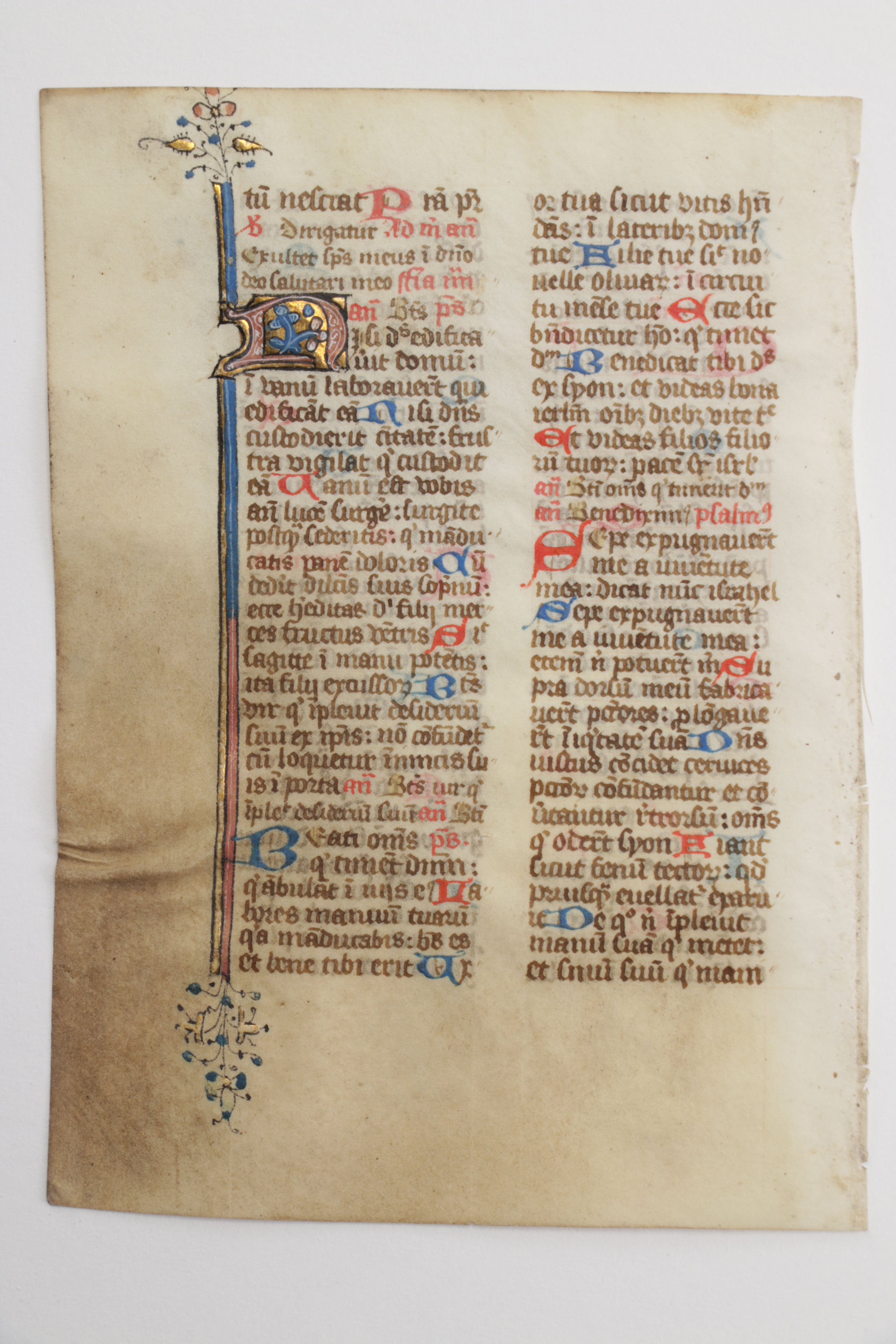 Mid 13th - Mid 14th Century Illuminated Leaves in Latin