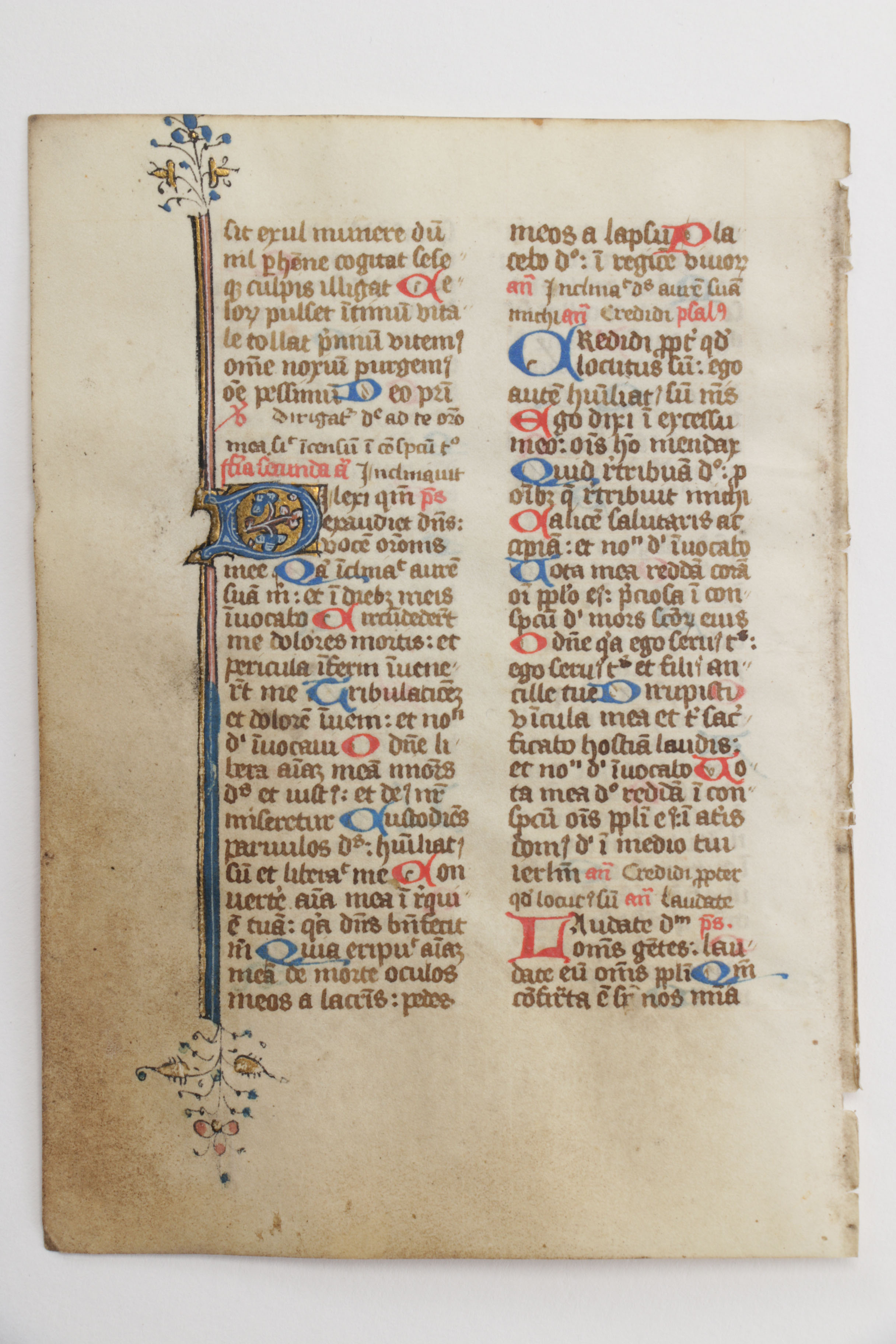 Mid 13th - Mid 14th Century Illuminated Leaves in Latin