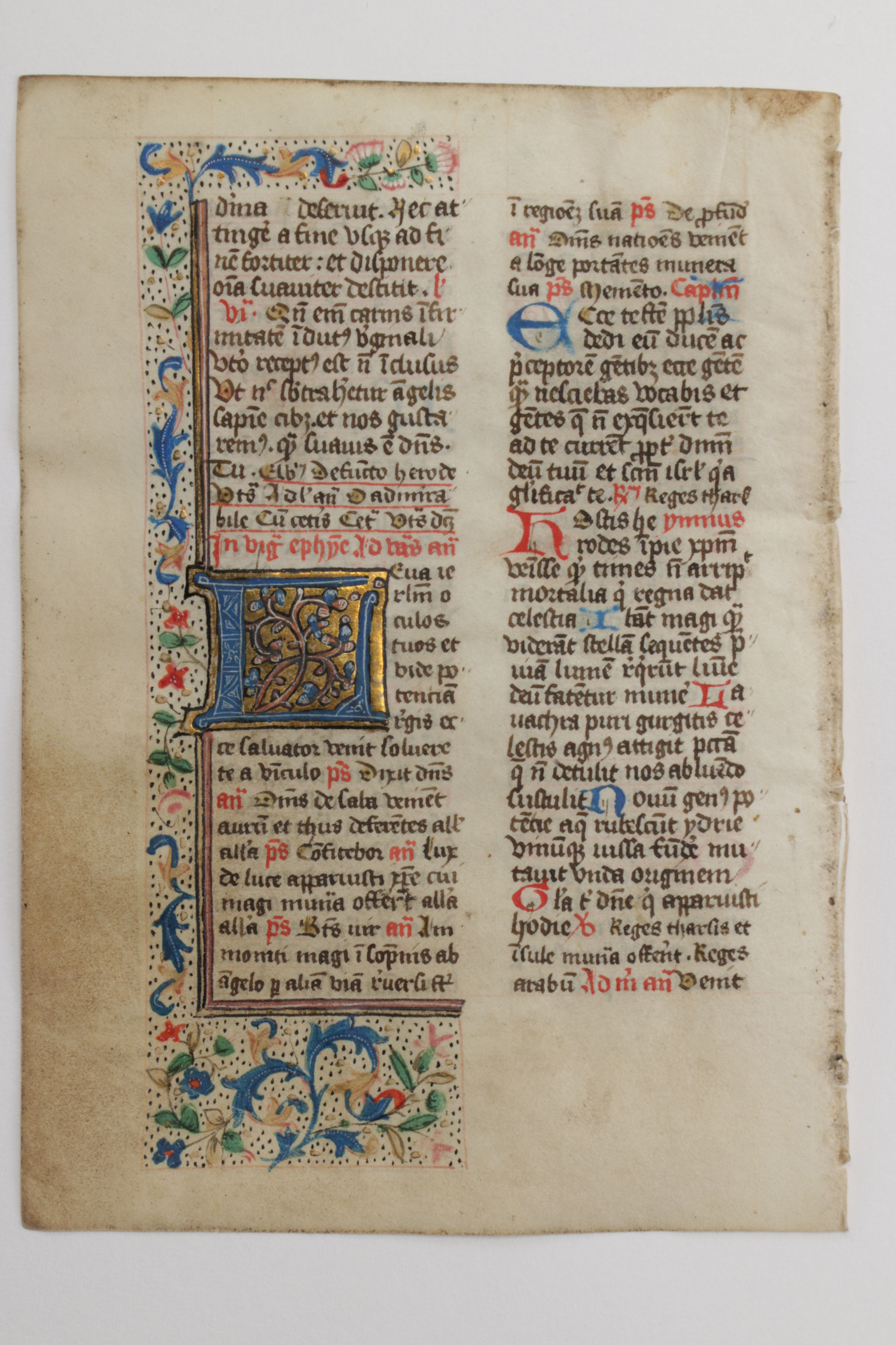Mid 13th - Mid 14th Century Illuminated Leaves in Latin