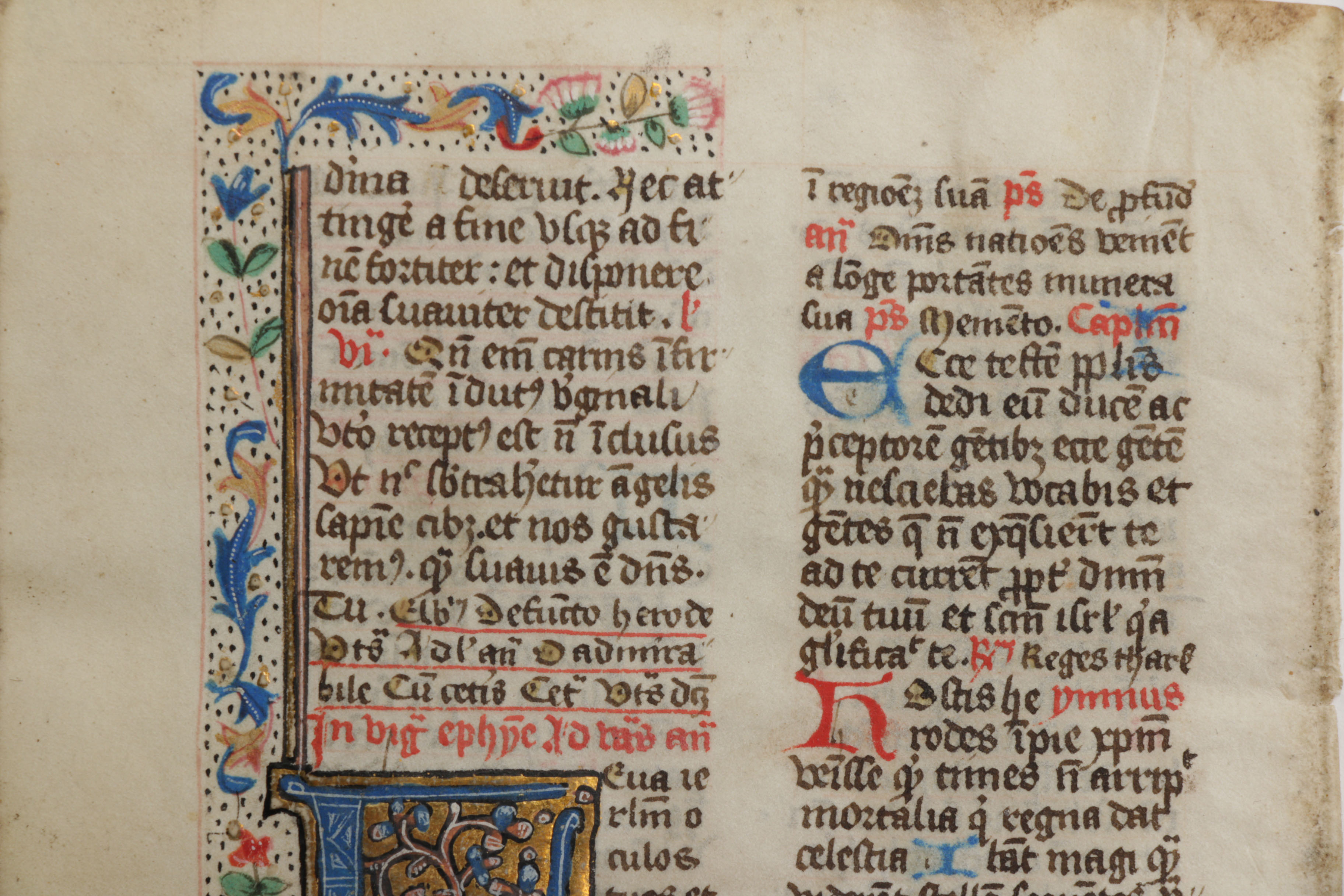 Mid 13th - Mid 14th Century Illuminated Leaves in Latin