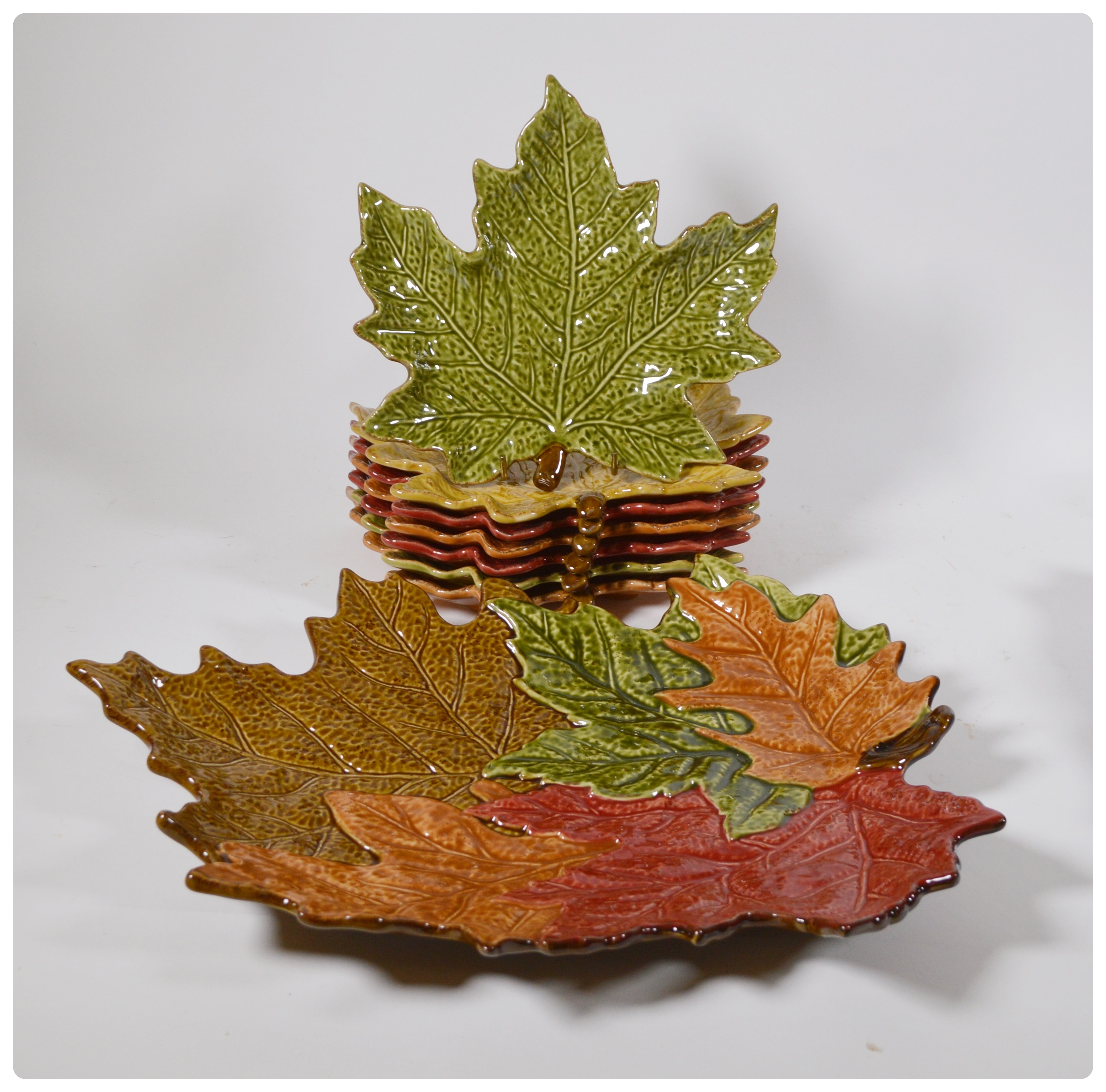 Chris Madden Porcelain Leaf Plates and Platter and Other Dinnerware