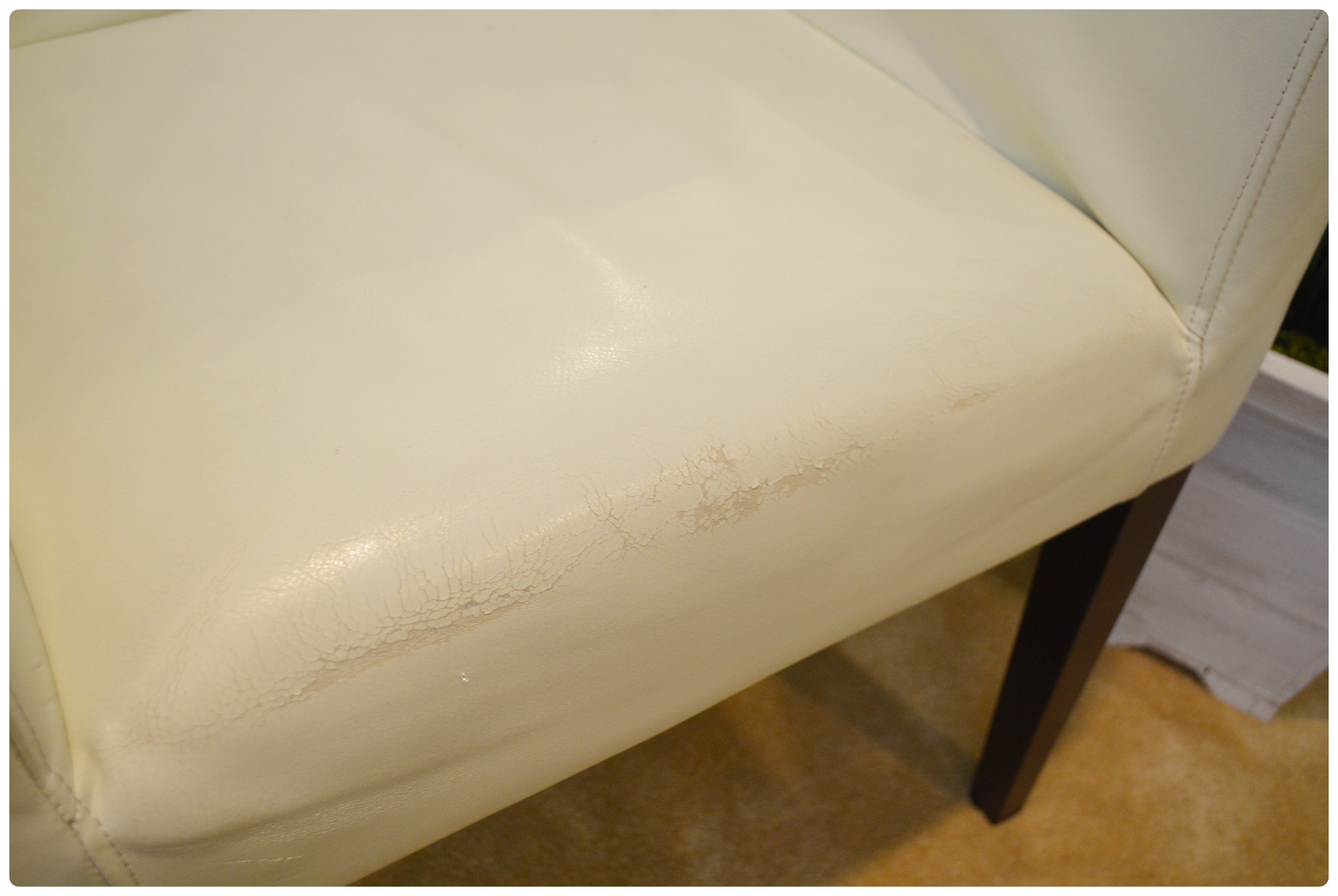 Contemporary West Elm Vinyl Armchair with Floor Mirror and Faux Plant Decor