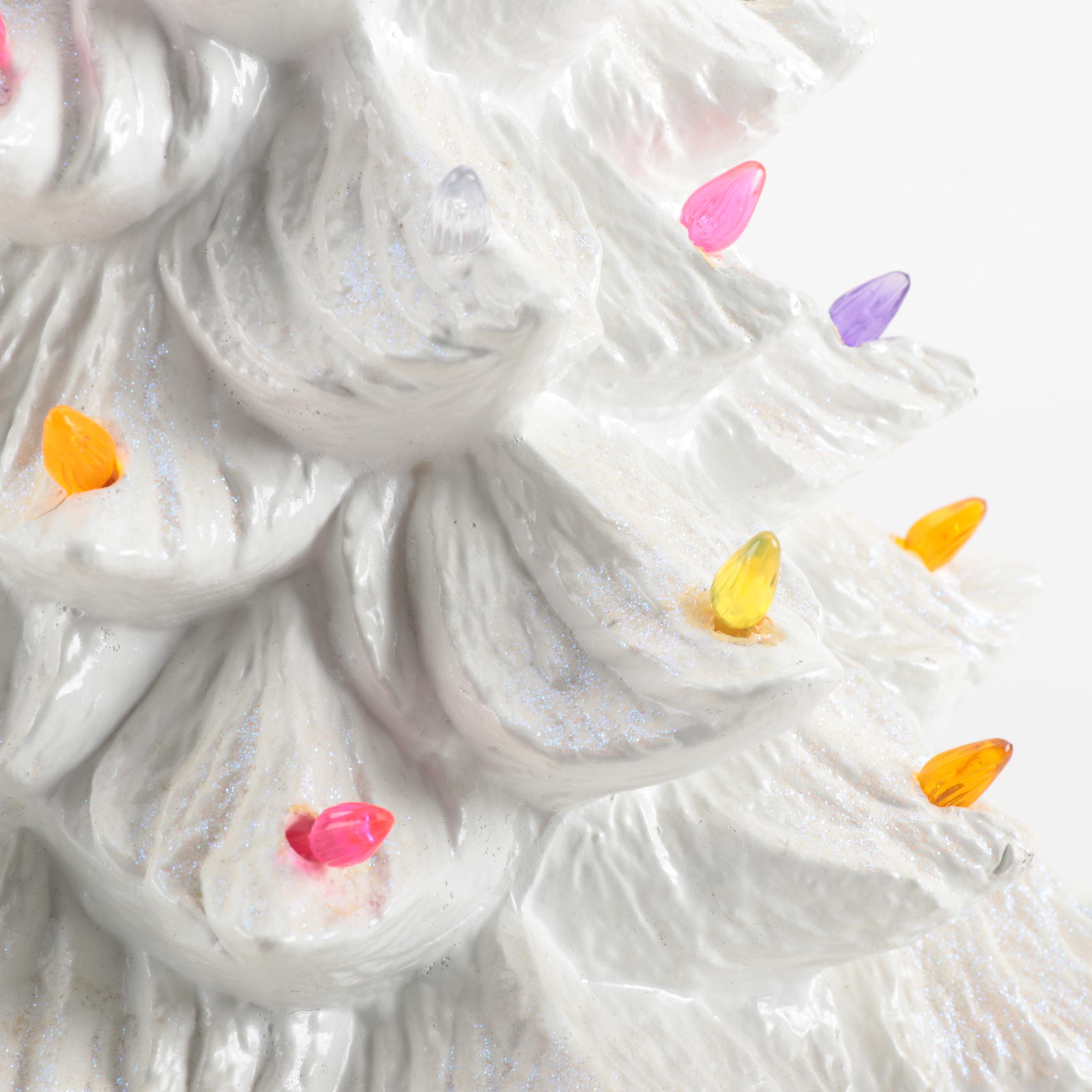 Illuminated Ceramic Christmas Tree Lamp, Mid to Late 20th Century