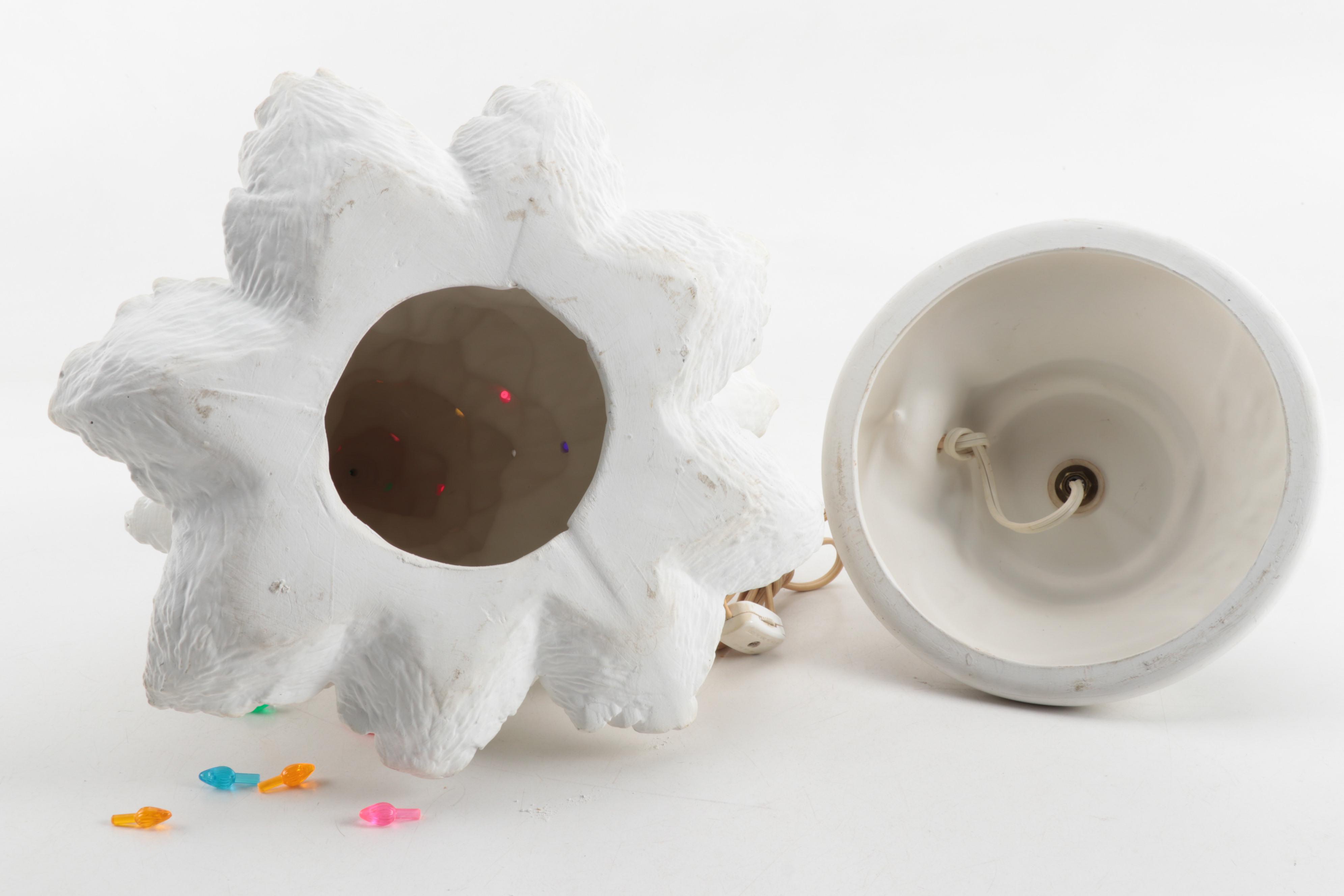 Illuminated Ceramic Christmas Tree Lamp, Mid to Late 20th Century