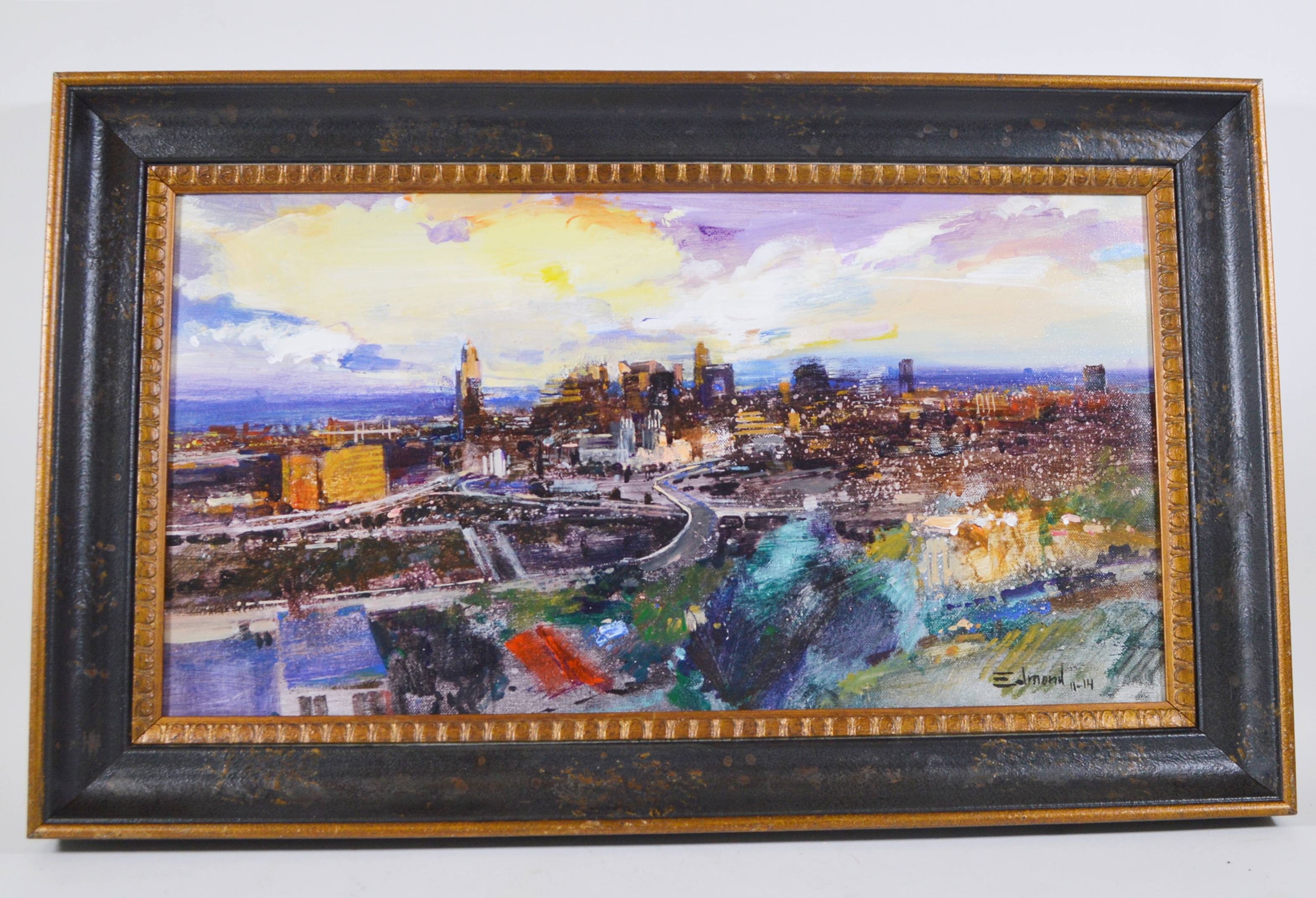 Eduardo Monteagudo Acrylic Landscape Painting "Cincinnati Twilight"