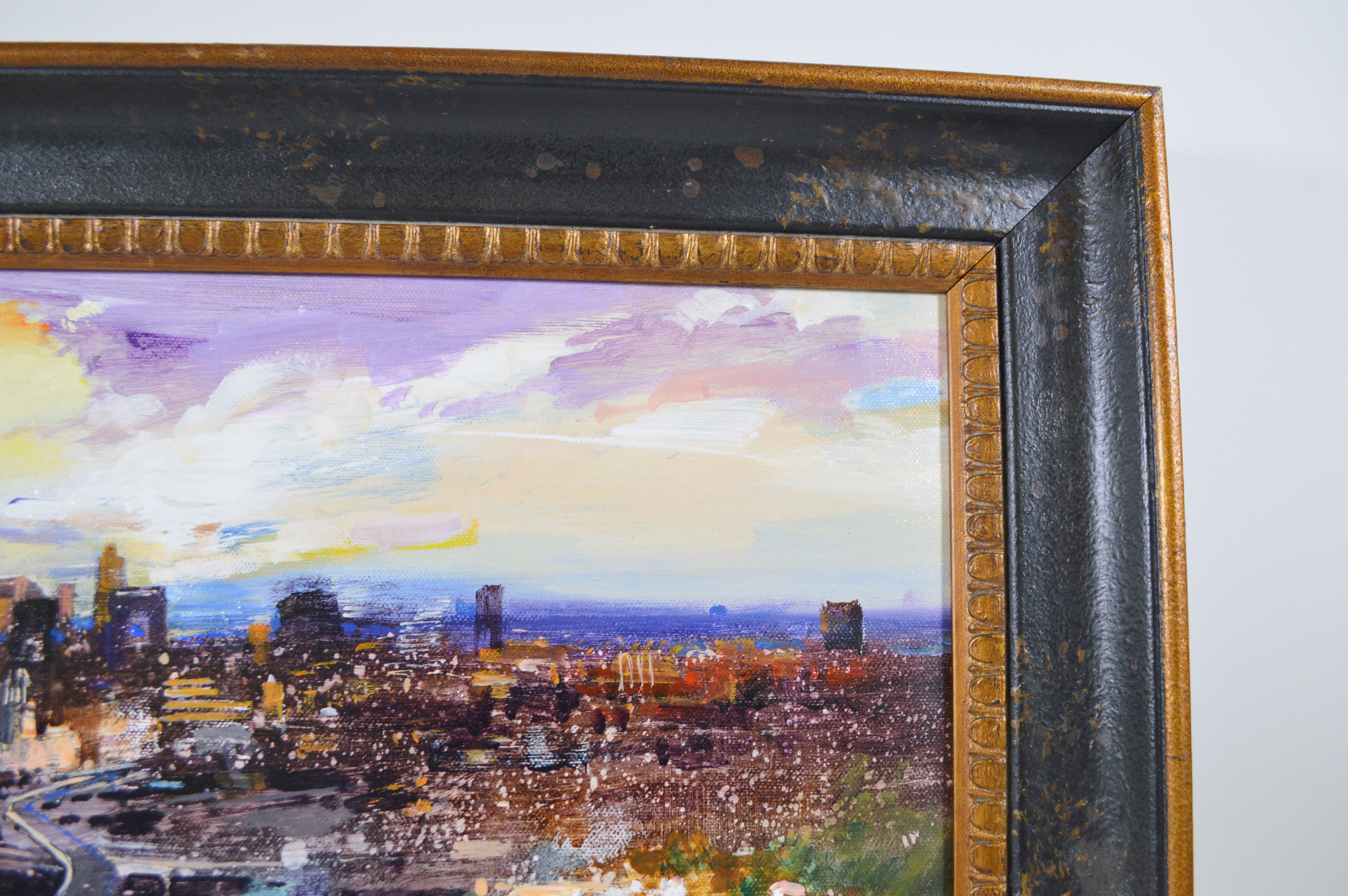 Eduardo Monteagudo Acrylic Landscape Painting "Cincinnati Twilight"