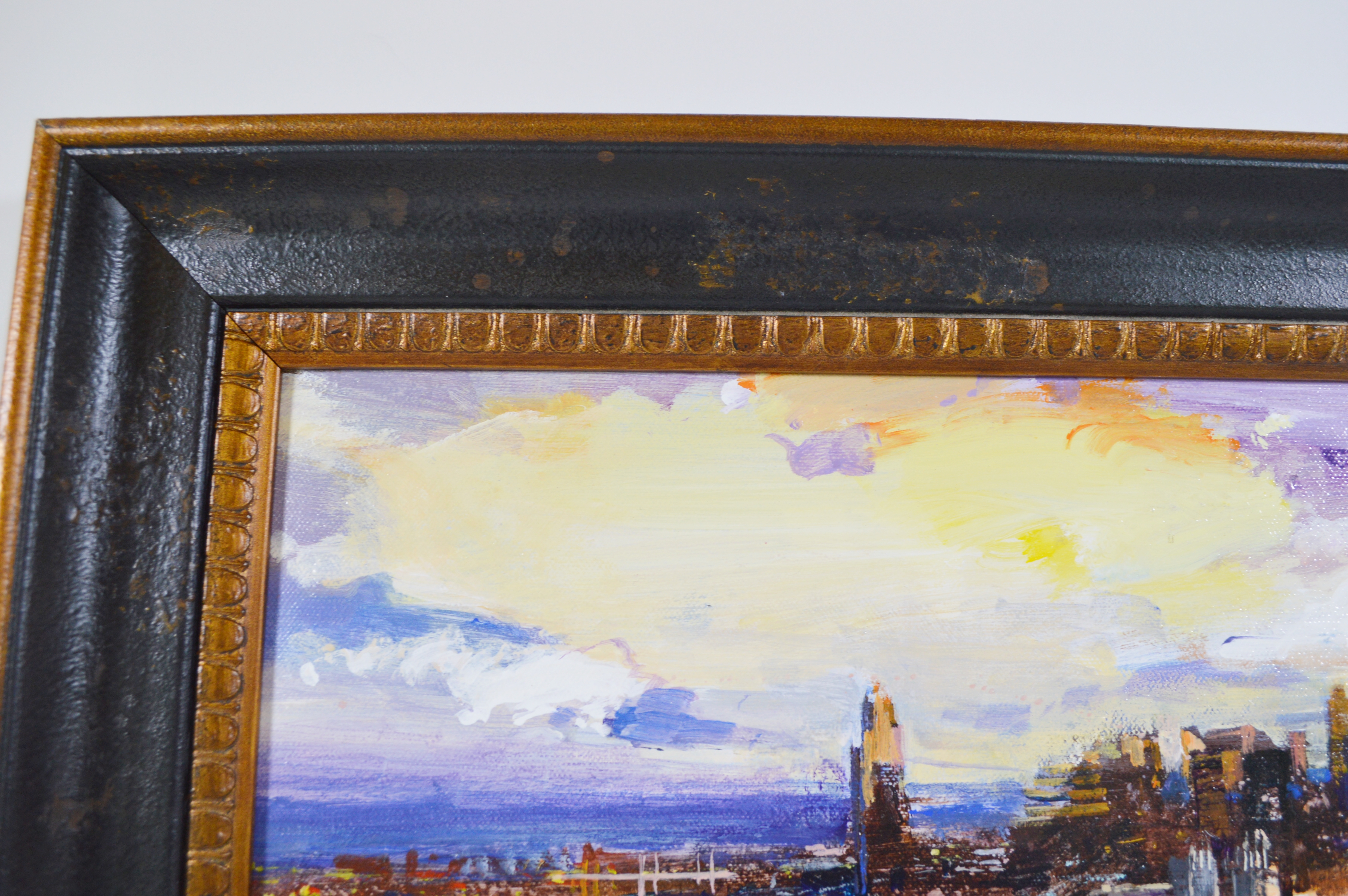 Eduardo Monteagudo Acrylic Landscape Painting "Cincinnati Twilight"