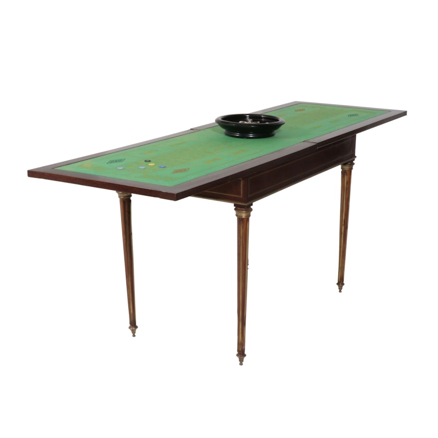 Napoleon III Brass-Mounted Games Table with Roulette Wheel, Mid to Late 19th c.