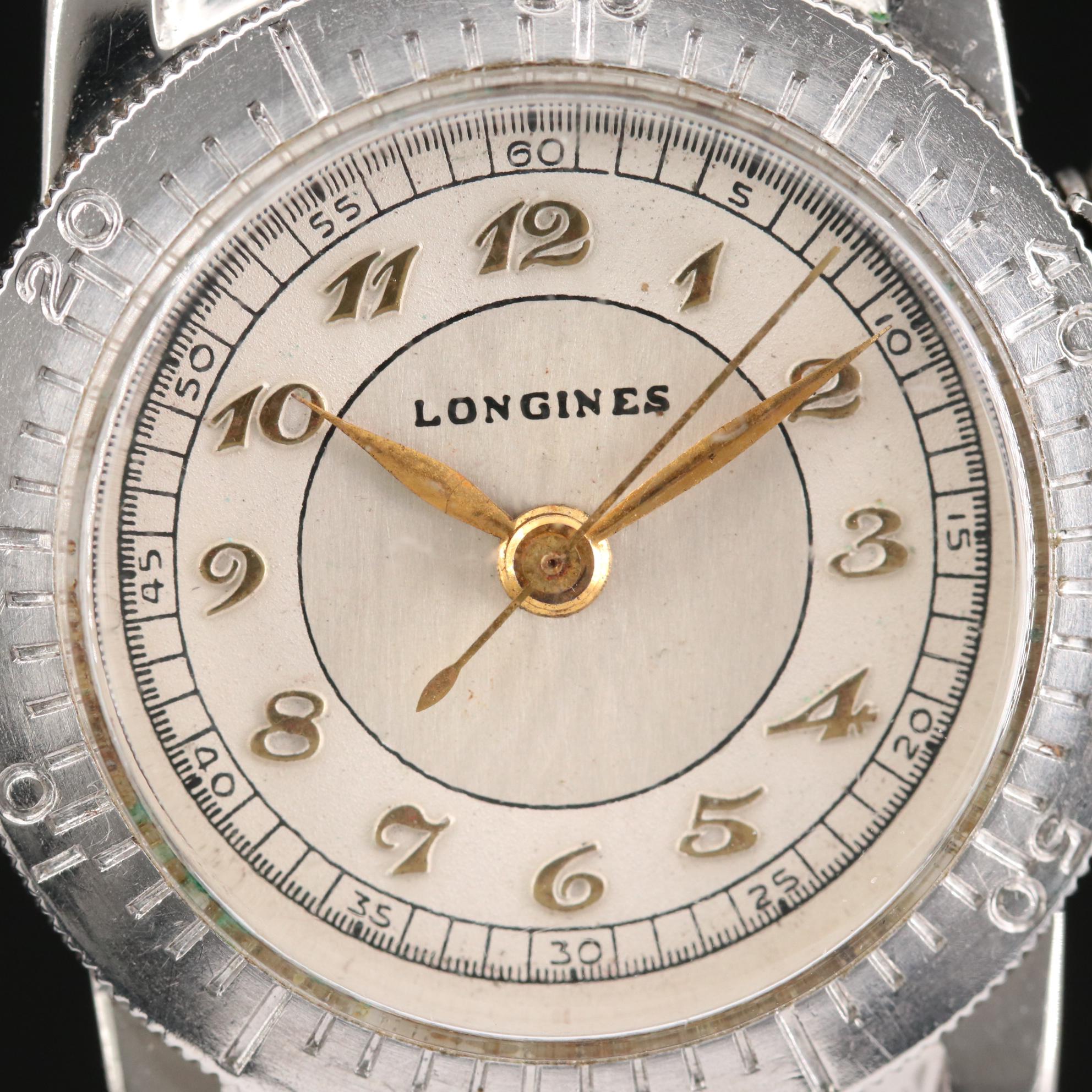 Vintage Longines Weems Second-Setting Military Watch, Circa 1945