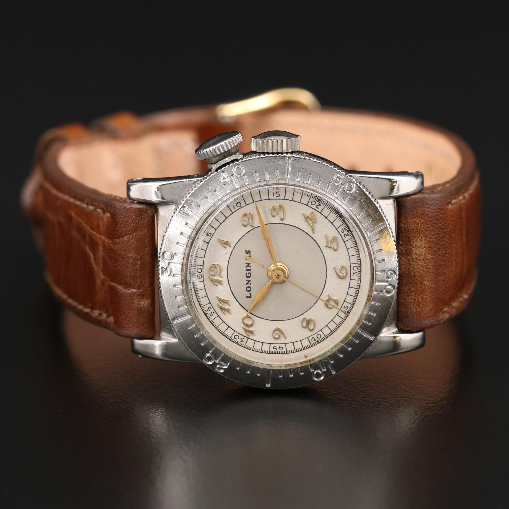 Vintage Longines Weems Second-Setting Military Watch, Circa 1945