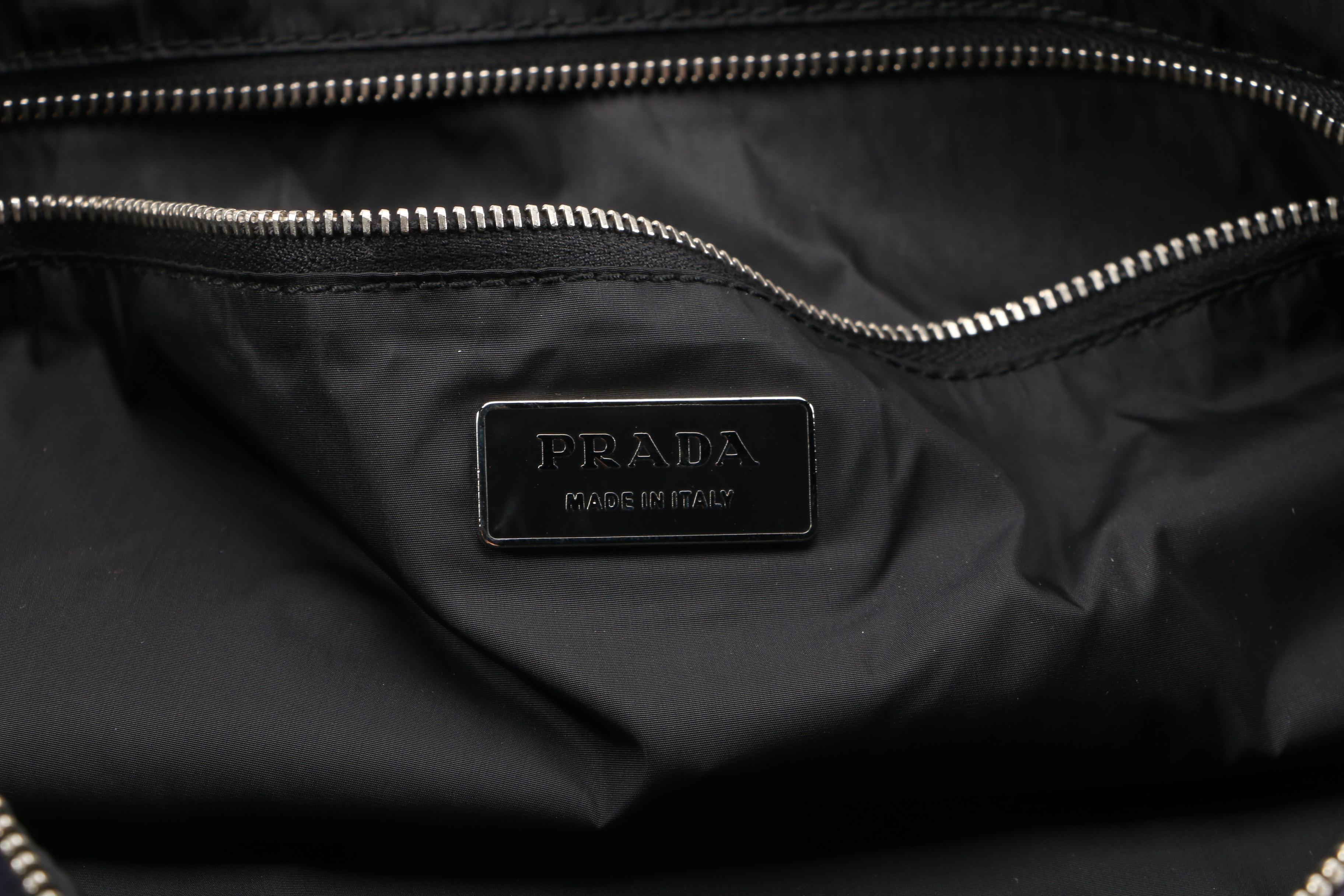 Prada Navy Blue Suede Accessory Zip Pouch