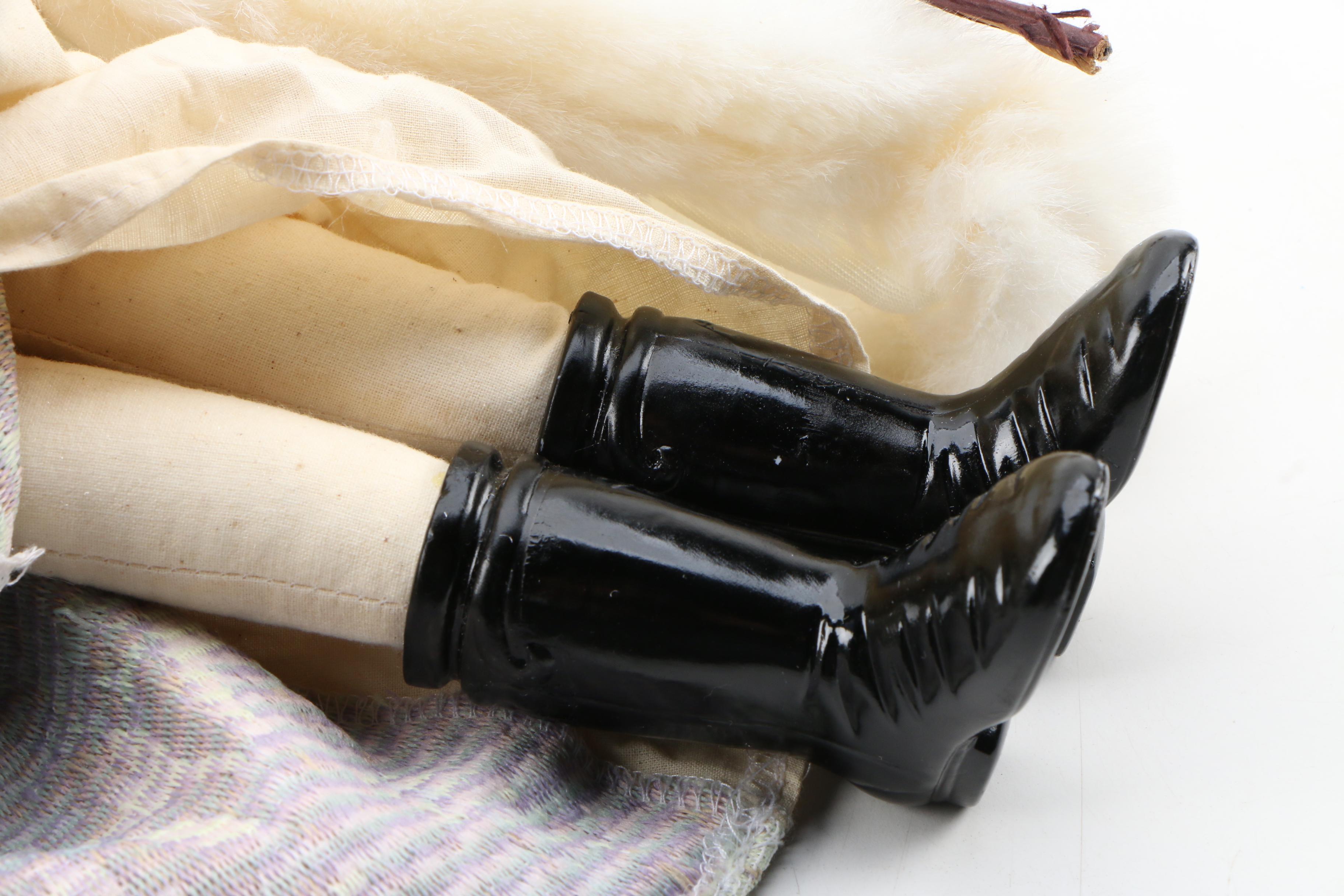 Jim Shore "Enjoy The Ride" and Brinn's Porcelain "English Garden" Santa Doll