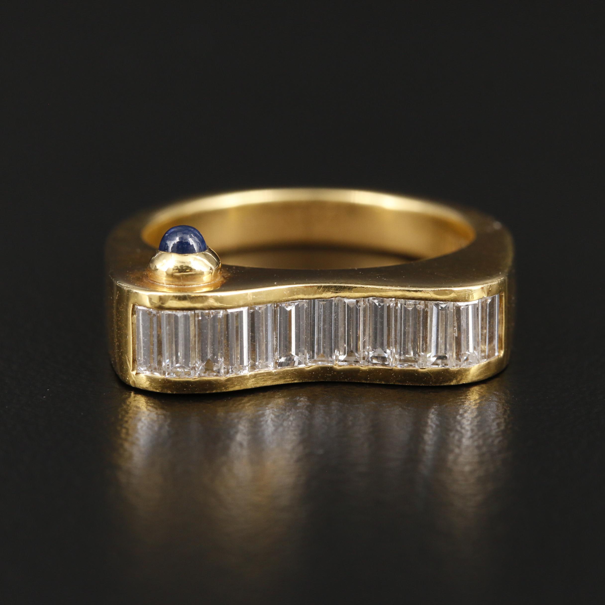 Bevacqua 18K Yellow Gold Diamond and Sapphire Ring