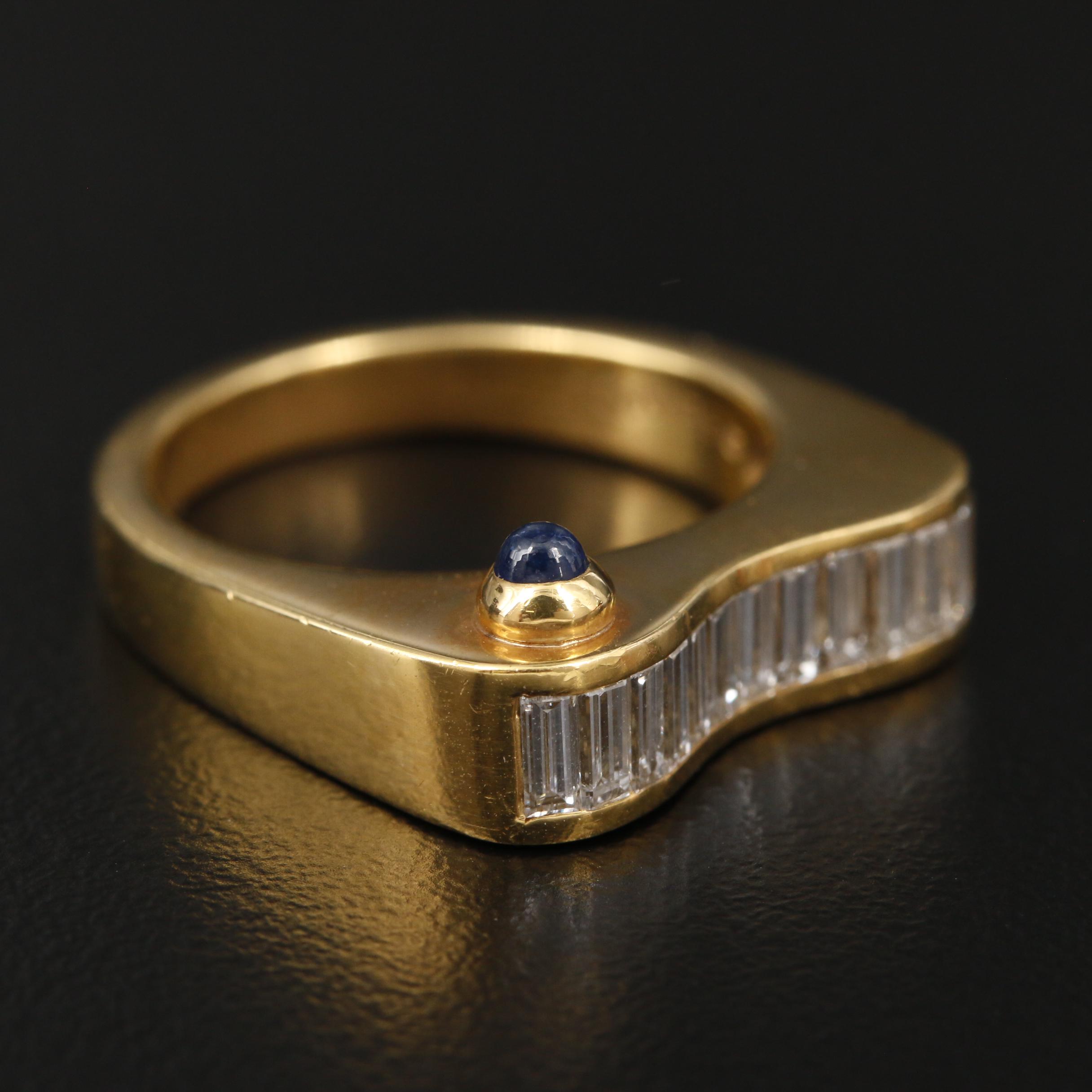 Bevacqua 18K Yellow Gold Diamond and Sapphire Ring