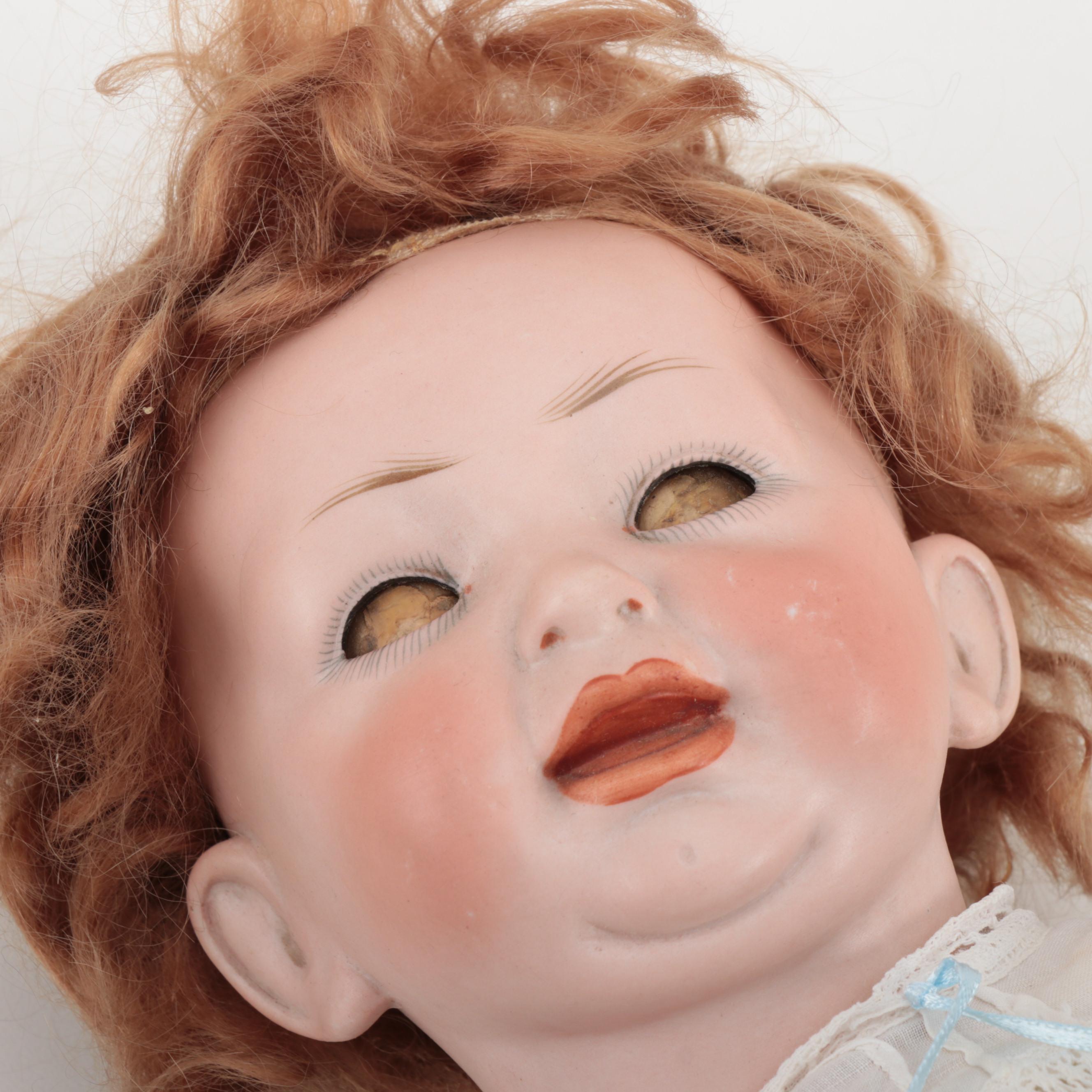 15" Hertel, Schwab & Co. Porcelain Baby Doll, Made in Germany, circa 1912