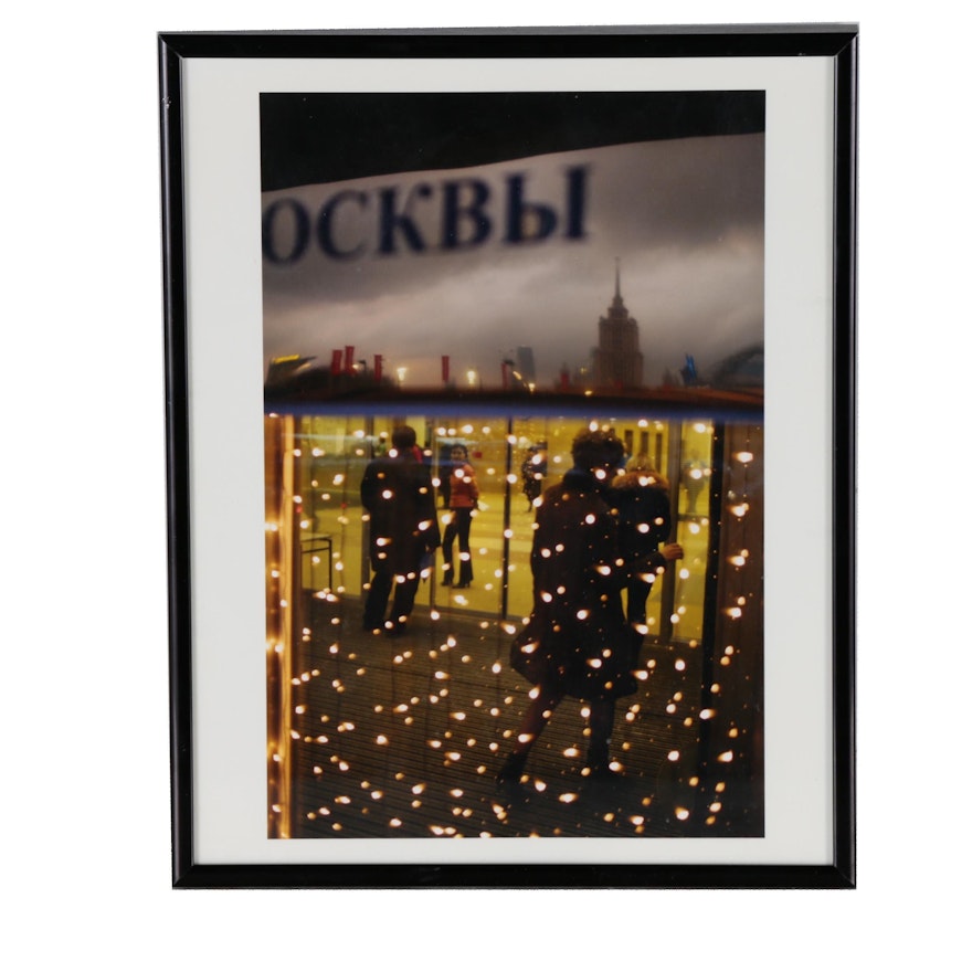 Donald Weber Photograph "Drunken Bride (In Moscow) Christmas Lights"