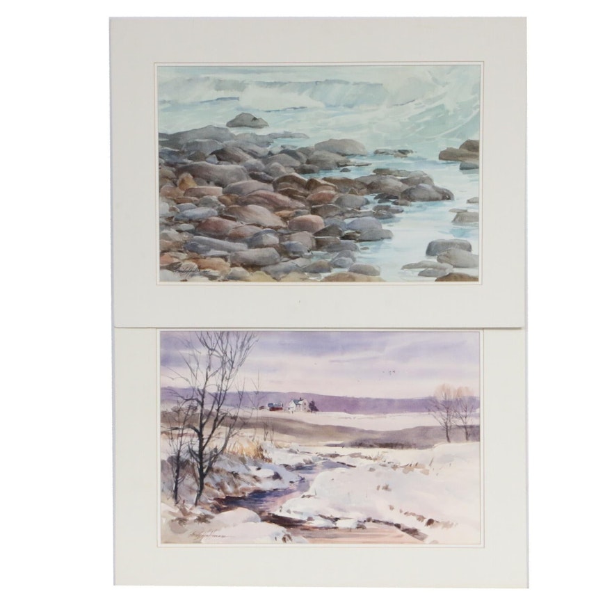 Fritz Hartmann Watercolor Landscape Paintings