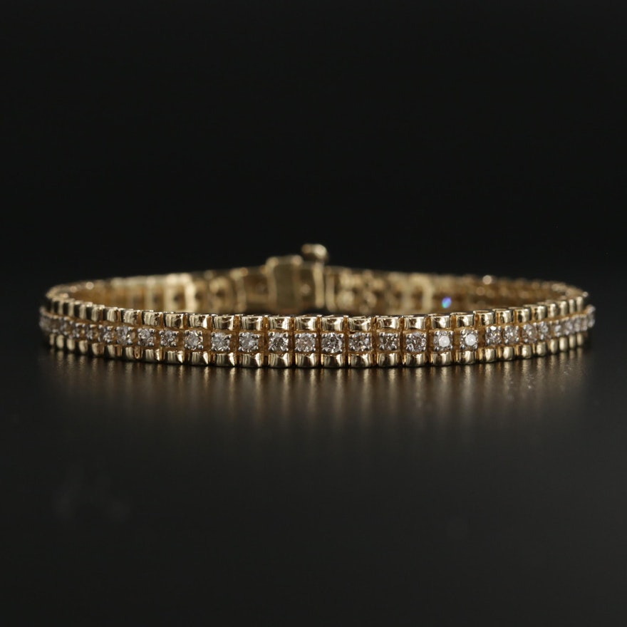 14K Yellow Gold 1.86 CTW Diamond Line Bracelet