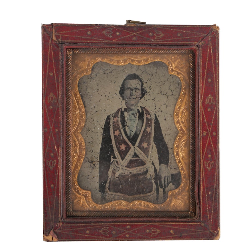 Tintype Photograph of Man in Ritual Clothing for the I.O.O.F.