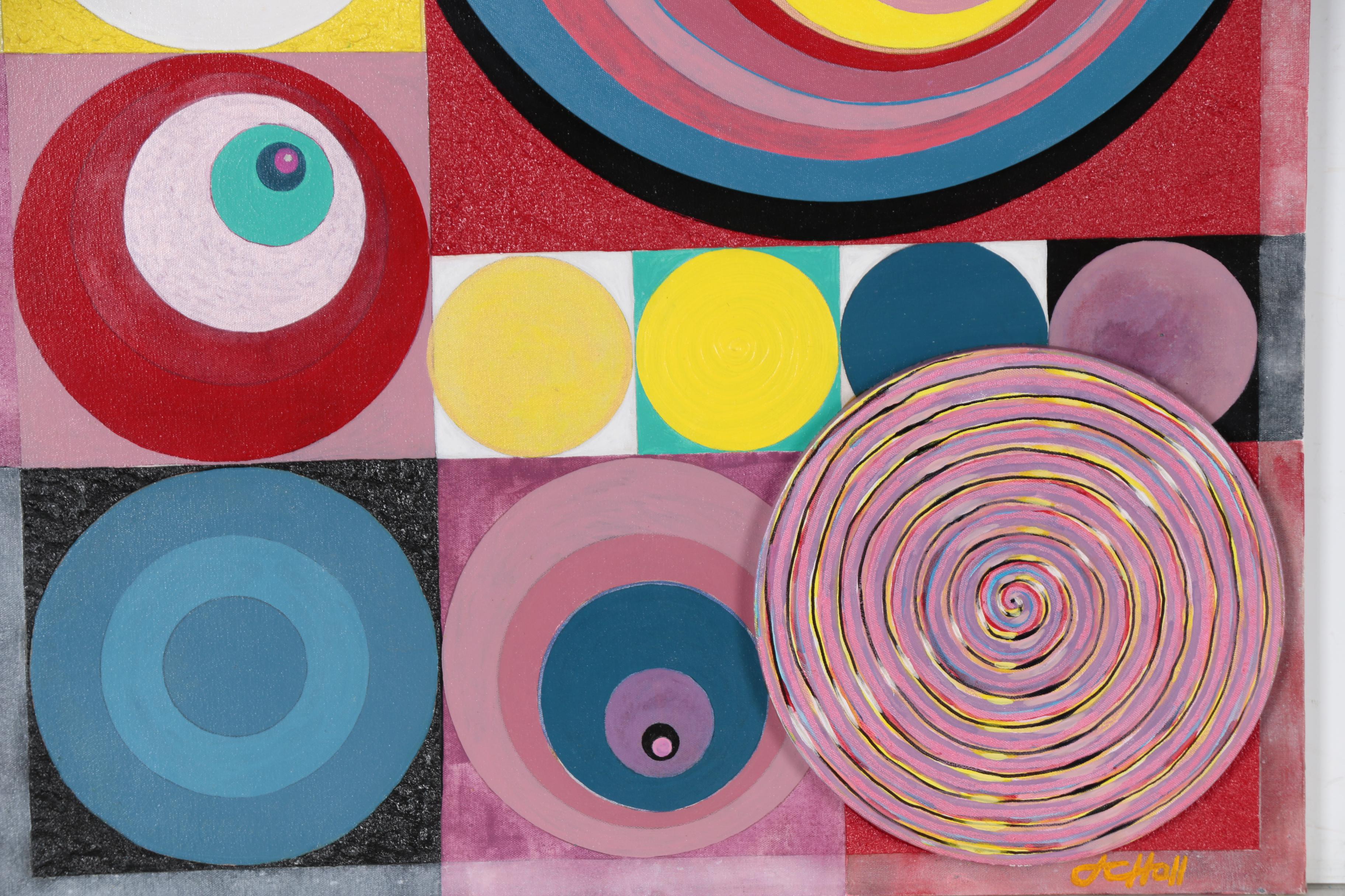 J.C. Hall Geometric Mixed Media Painting "Synergy"